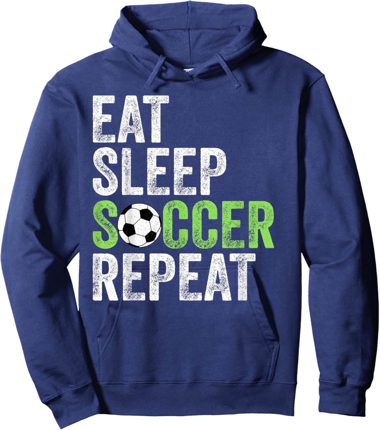 Eat Sleep Soccer Repeat Shirt Cool Sport Player Vintage Hoodie - Hoodie | Navy