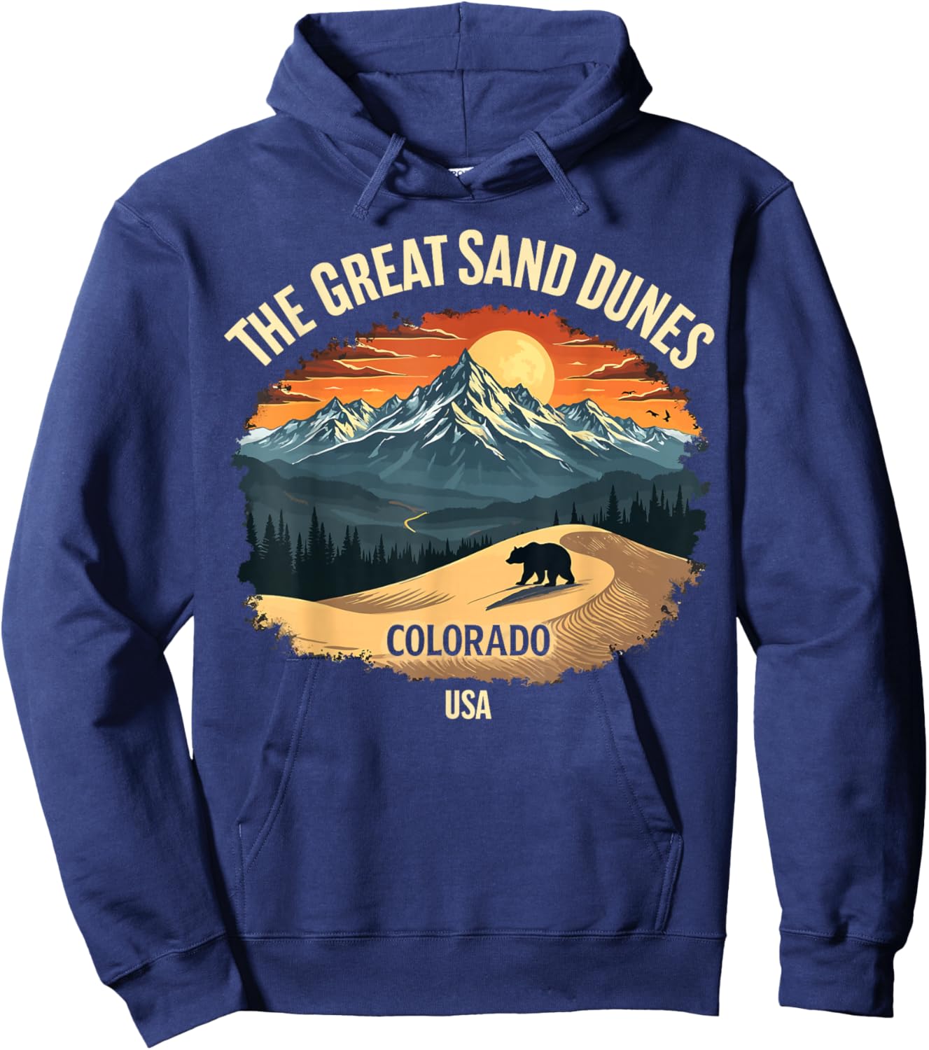 Great Sand Dunes Colorado Nature Adventure Design Hoodie - Hoodie | Navy