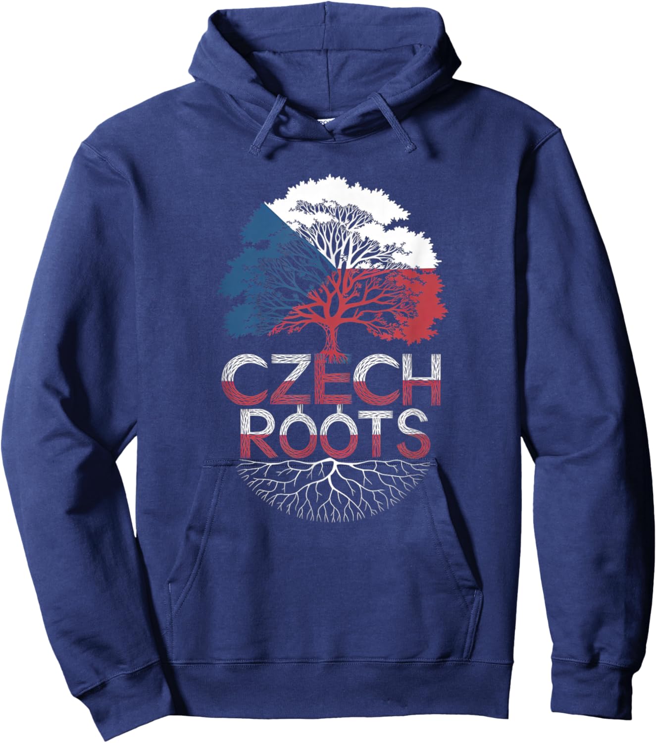 Czech Roots - Czech Republic Flag Color Family Tree Souvenir Hoodie - Hoodie | Navy