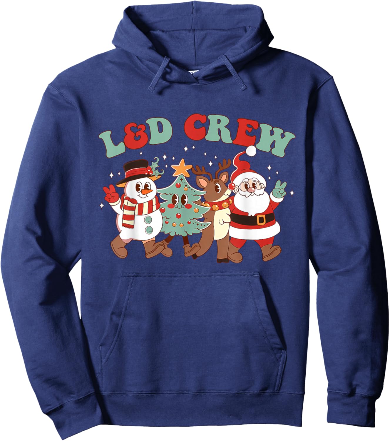 L&D Crew Labor and Delivery Nurse Christmas Hospital Party Hoodie - Hoodie | Navy