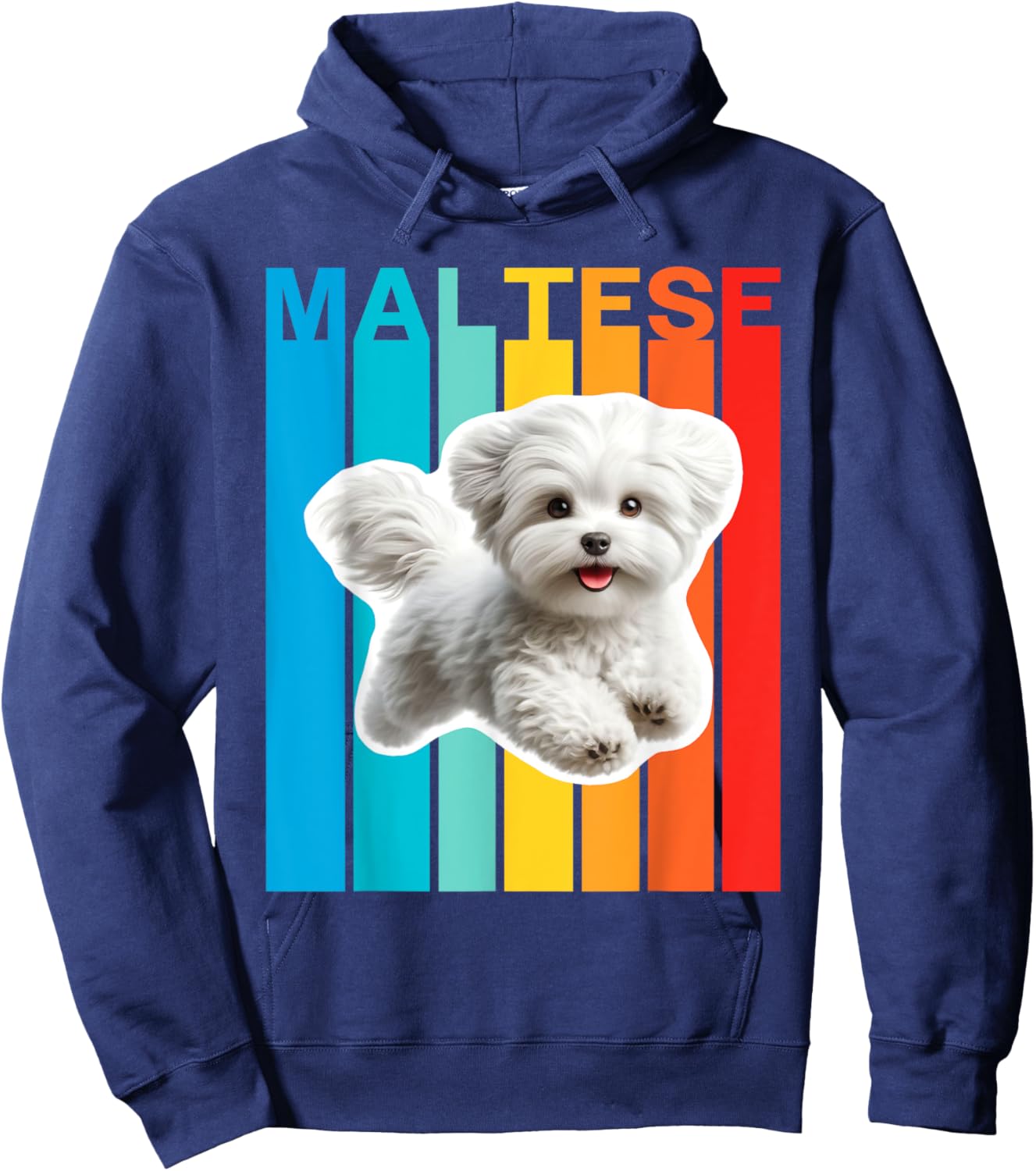 Colorful Maltese Hoodie - Hoodie | Navy