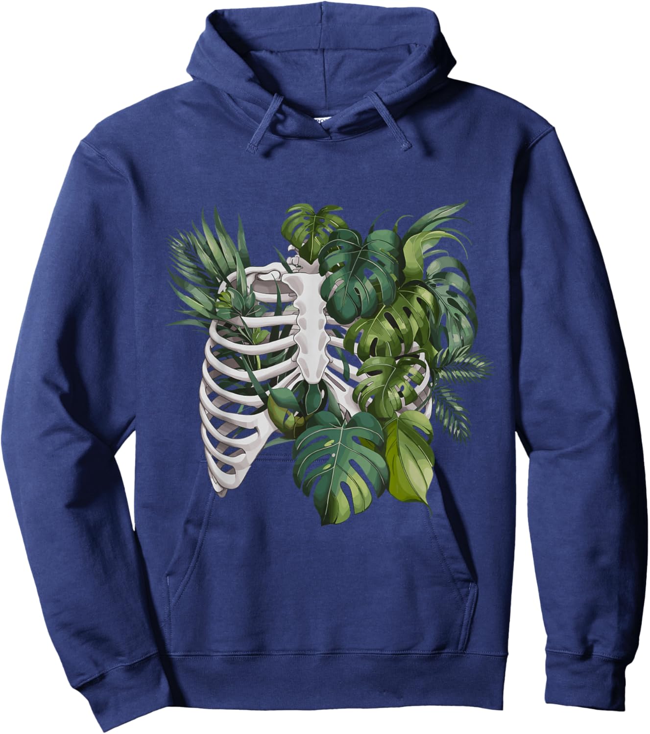 Skeleton Monstera Plant Body Gardener Tropical Leaves Lover Hoodie - Hoodie | Navy