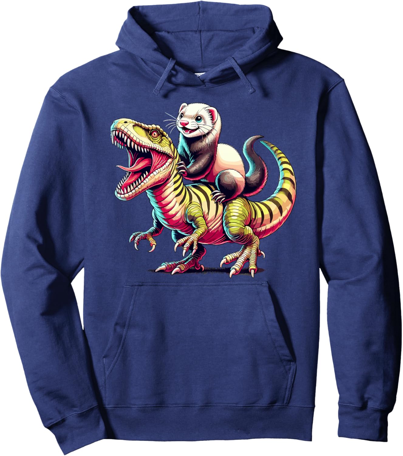 Dinosaur T-Rex Ferret Tyrannosaurus Rex Hoodie - Hoodie | Navy