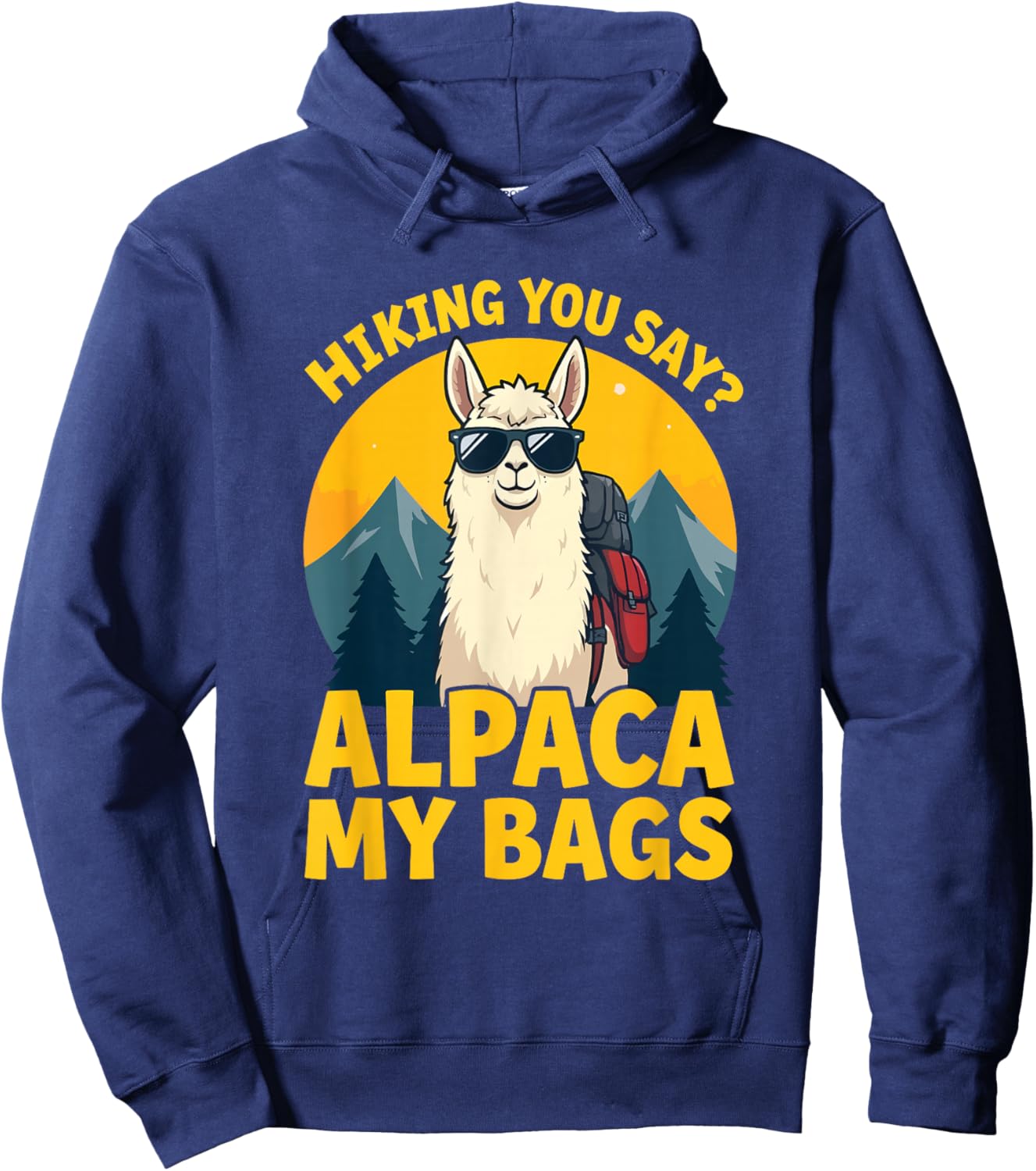 Alpaca Art Men Women Boys Girls Kids Funny Alpaca Hoodie - Hoodie | Navy