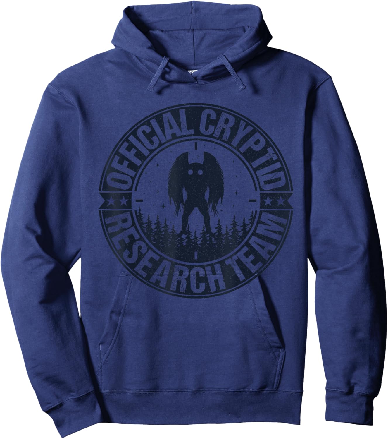 Official Cryptid Research Team Mothman Hunting Creatures Hoodie - Hoodie | Navy