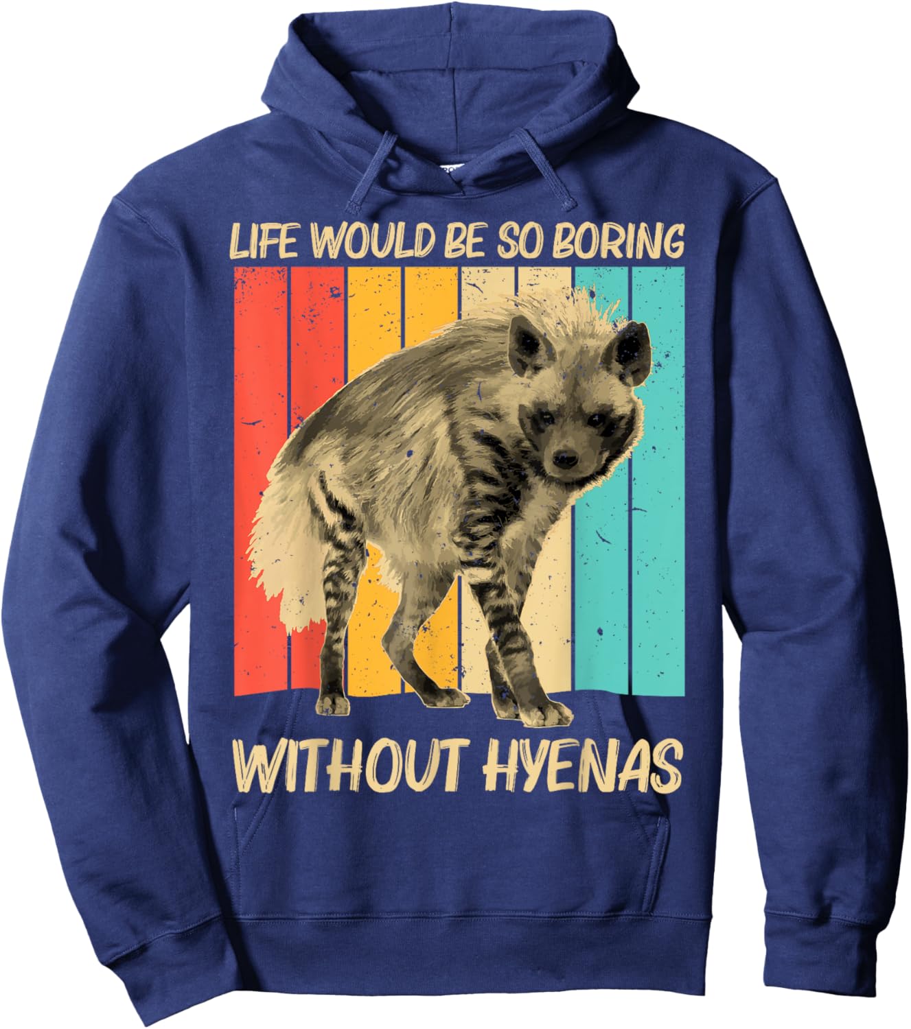Cool Hyena Design Women African Animal Hyena Lover Hoodie - Hoodie | Navy