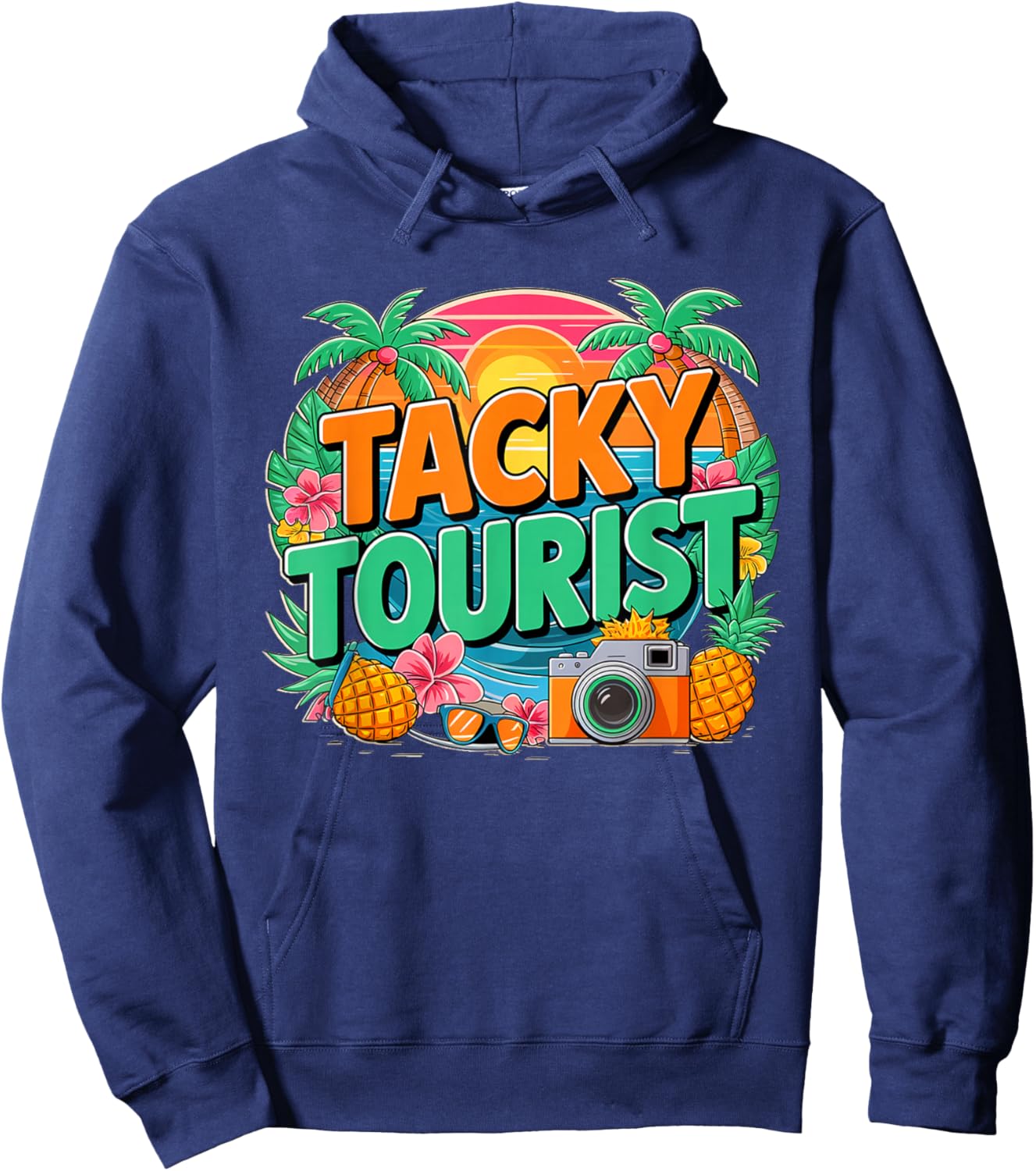 Vacay Tacky Tourist Outfits for Kids Men Women Hoodie - Hoodie | Navy