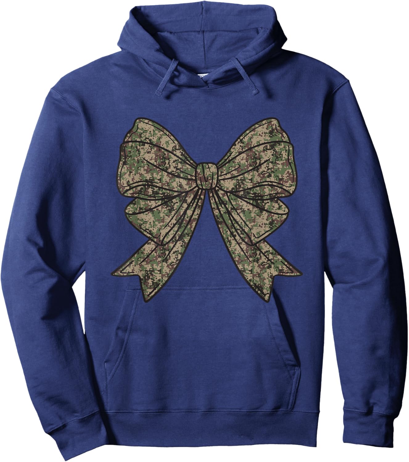 Camo Coquette Bow Camouflage Women Girls Hoodie - Hoodie | Navy