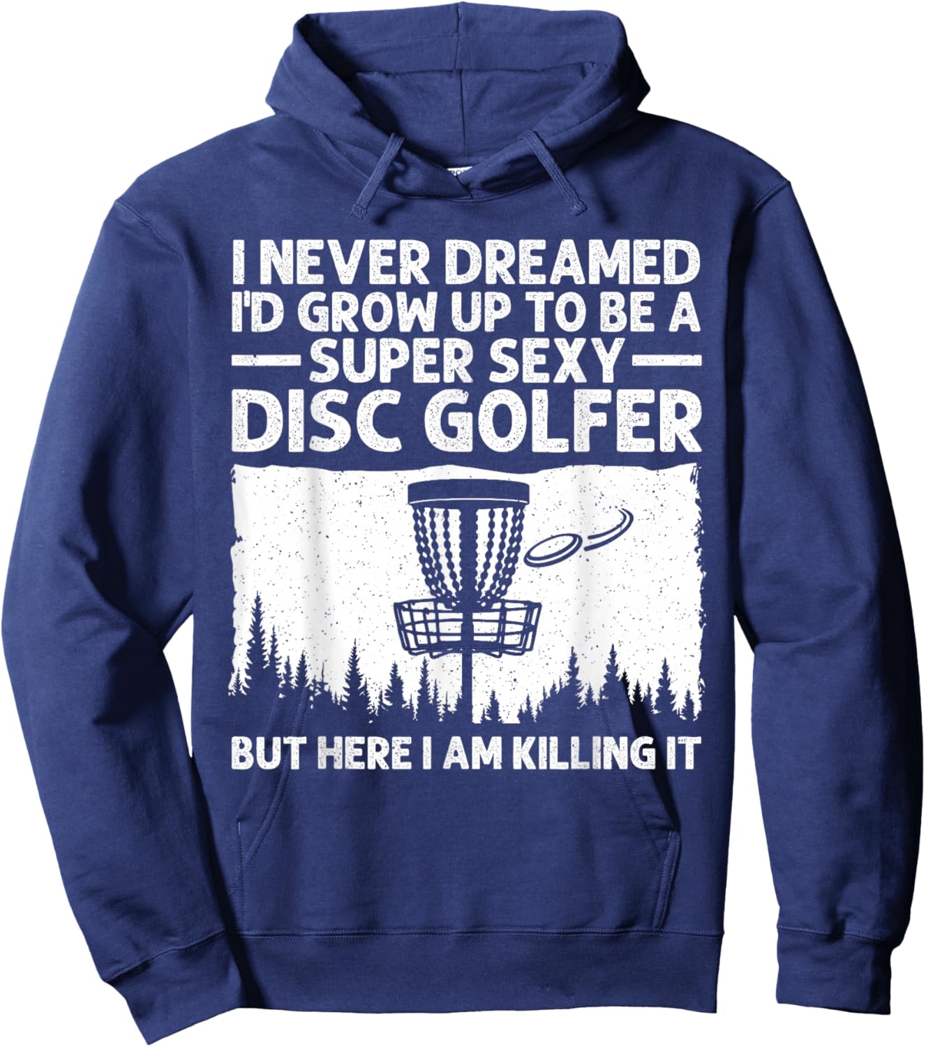 Disc Golfer Art Women Disc Golf Player Disc Golf Hoodie - Hoodie | Navy