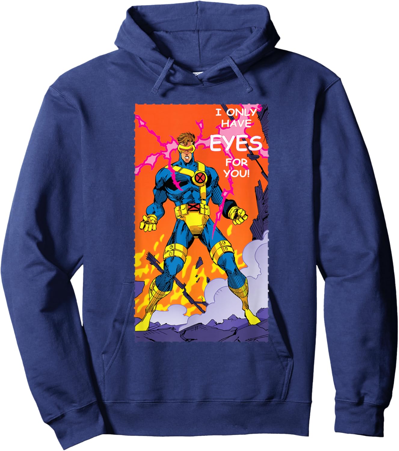 Marvel X-Men Retro '90s Valentine's Day Card Cyclops Hoodie - Hoodie | Navy
