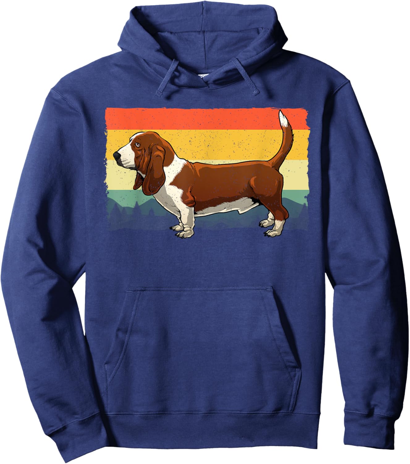 Retro Basset Hound Art Women Kids Basset Hound Lover Hoodie - Hoodie | Navy