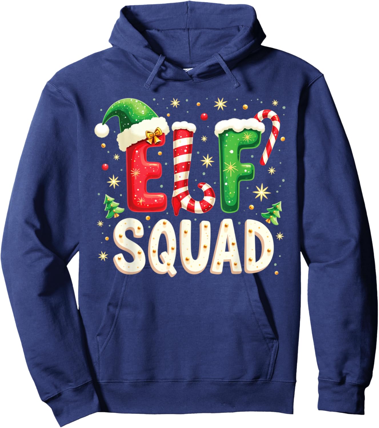 Elf Family Christmas Matching Pajamas Men Women Elf Squad Hoodie - Hoodie | Navy