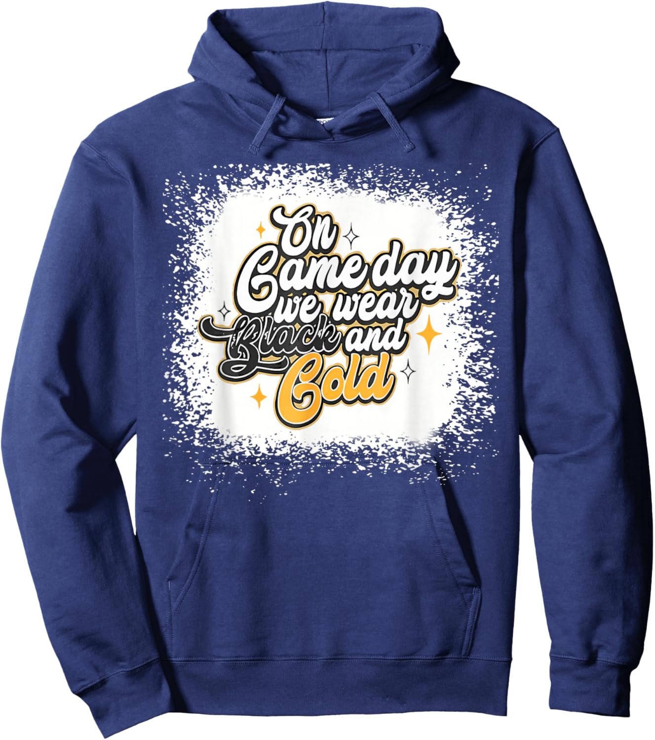Bleached On Gameday Football We Wear Gold & Black Hoodie - Hoodie | Navy