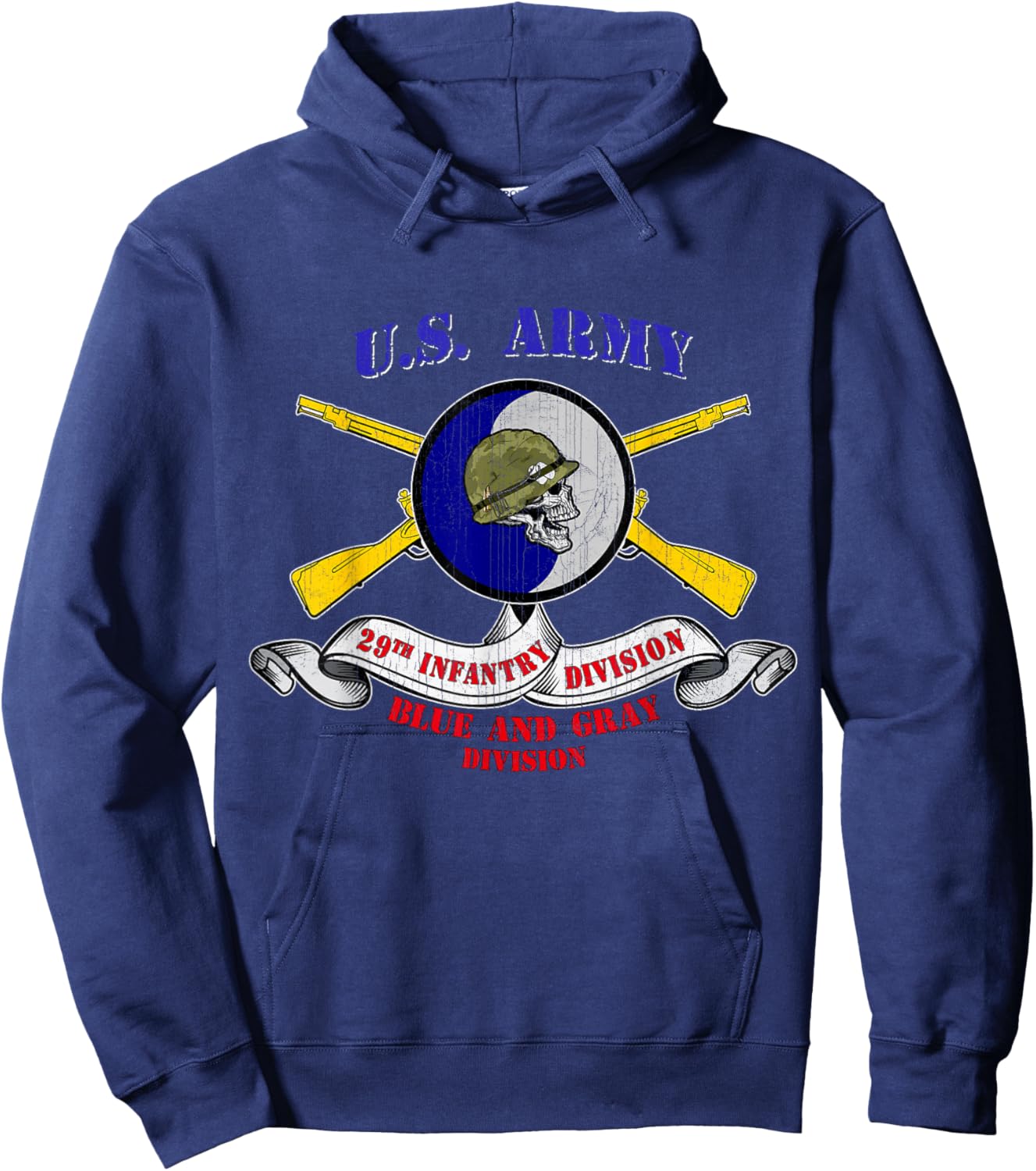 29th Infantry Division 29th ID Veteran Fort Belvoir Virginia Hoodie - Hoodie | Navy