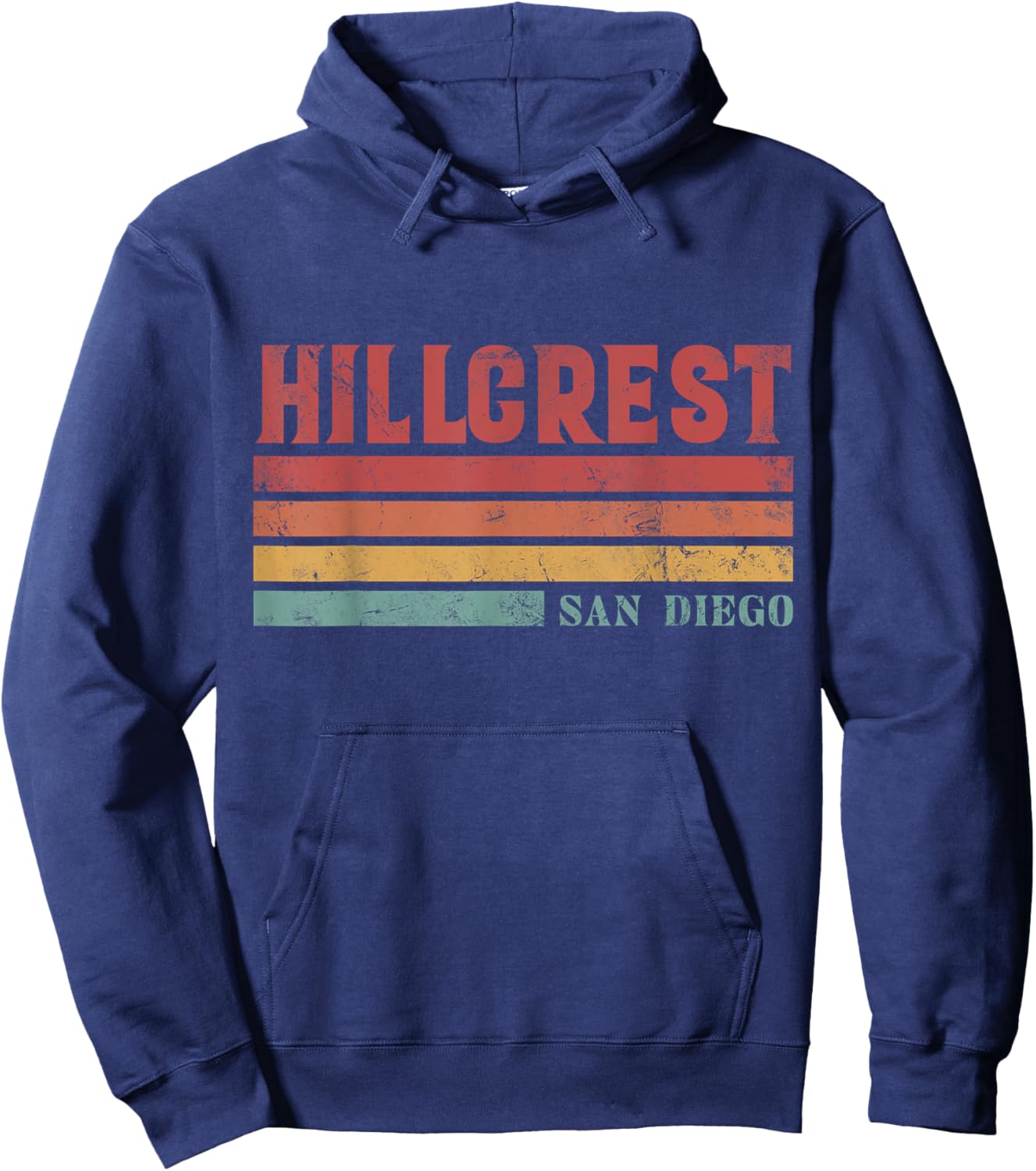 Hillcrest San Diego California Souvenir Vintage Hoodie - Hoodie | Navy