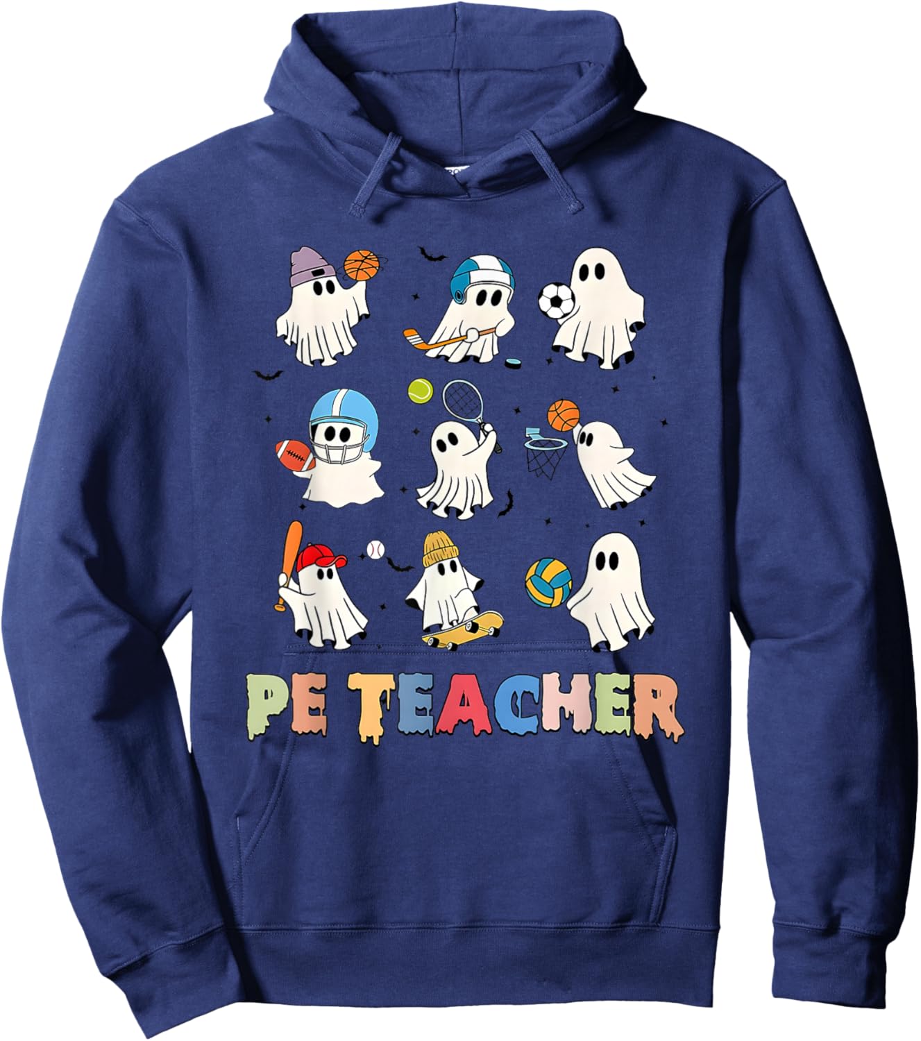 Halloween PE Teacher Spooky Physical Education Teacher Hoodie - Hoodie | Navy
