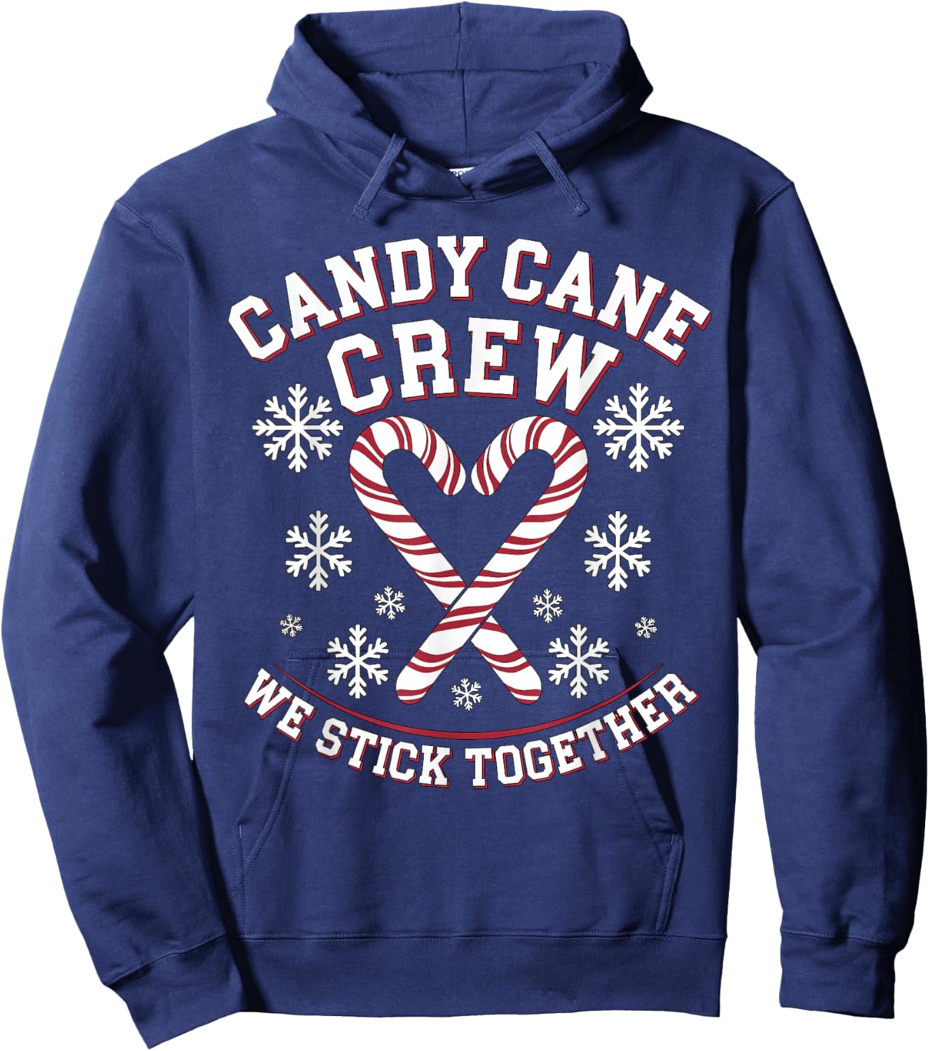 Candy Cane Crew We Stick Together Christmas Costume Xmas Hoodie - Hoodie | Navy