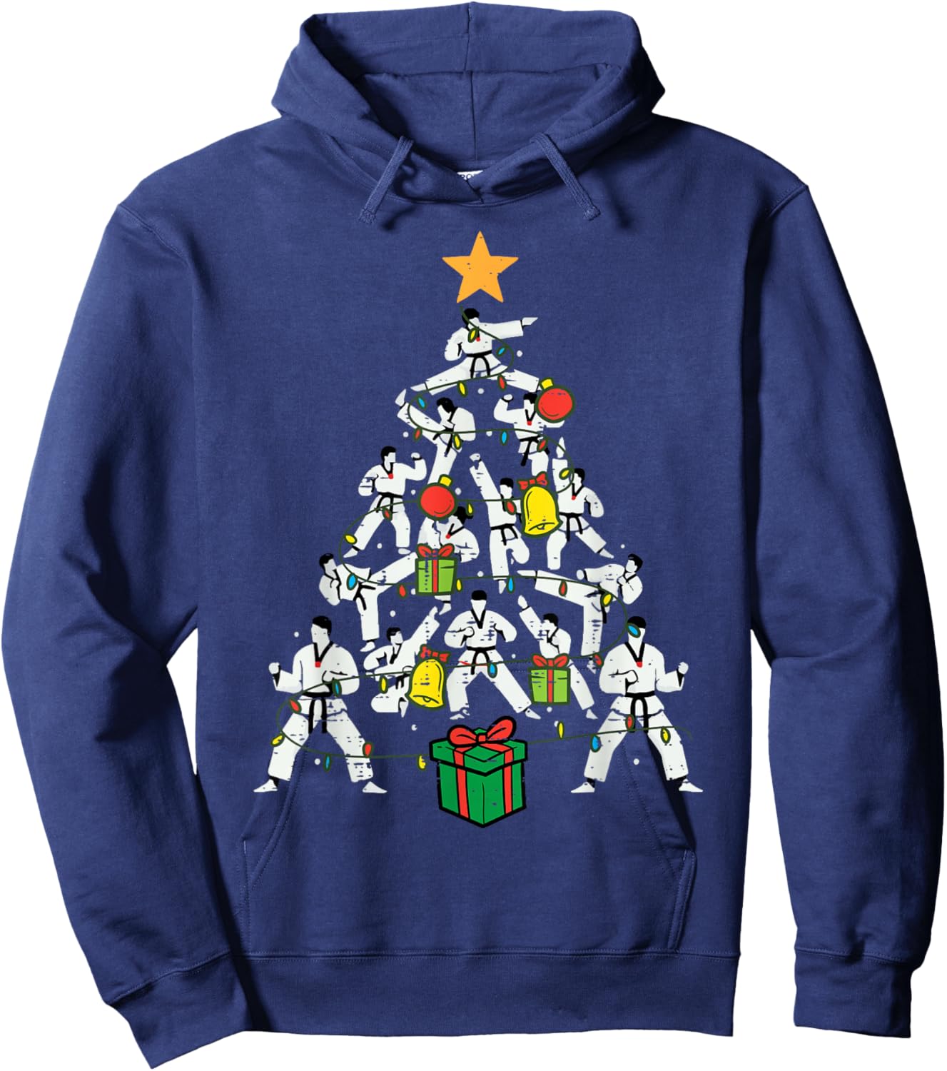 Taekwondo Christmas Tree Xmas Martial Arts Karate Men Kids Hoodie - Hoodie | Navy