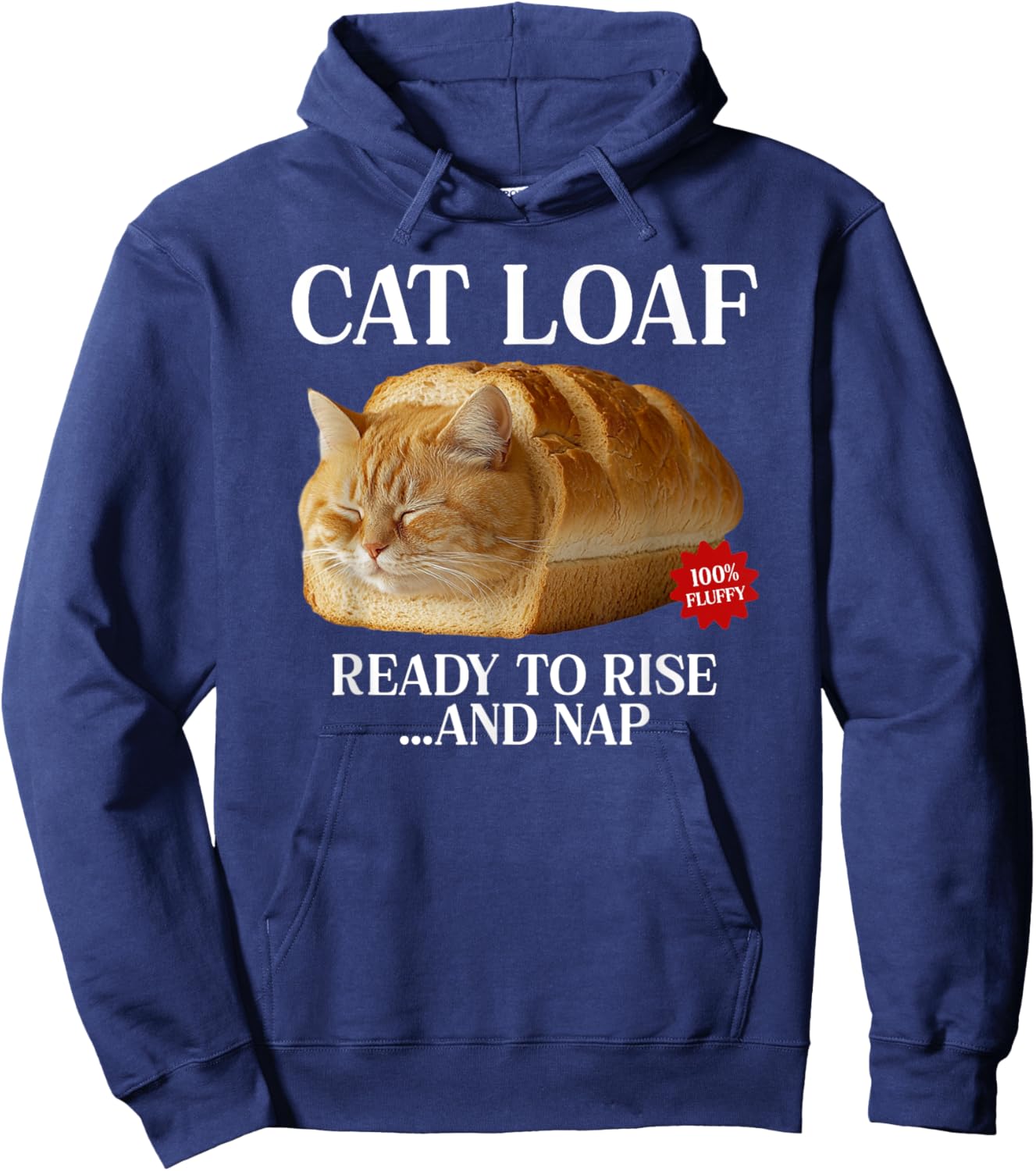 Lazy Cat Loaf Kitten Bread Funny Loafing Cat Women Kids Hoodie - Hoodie | Navy