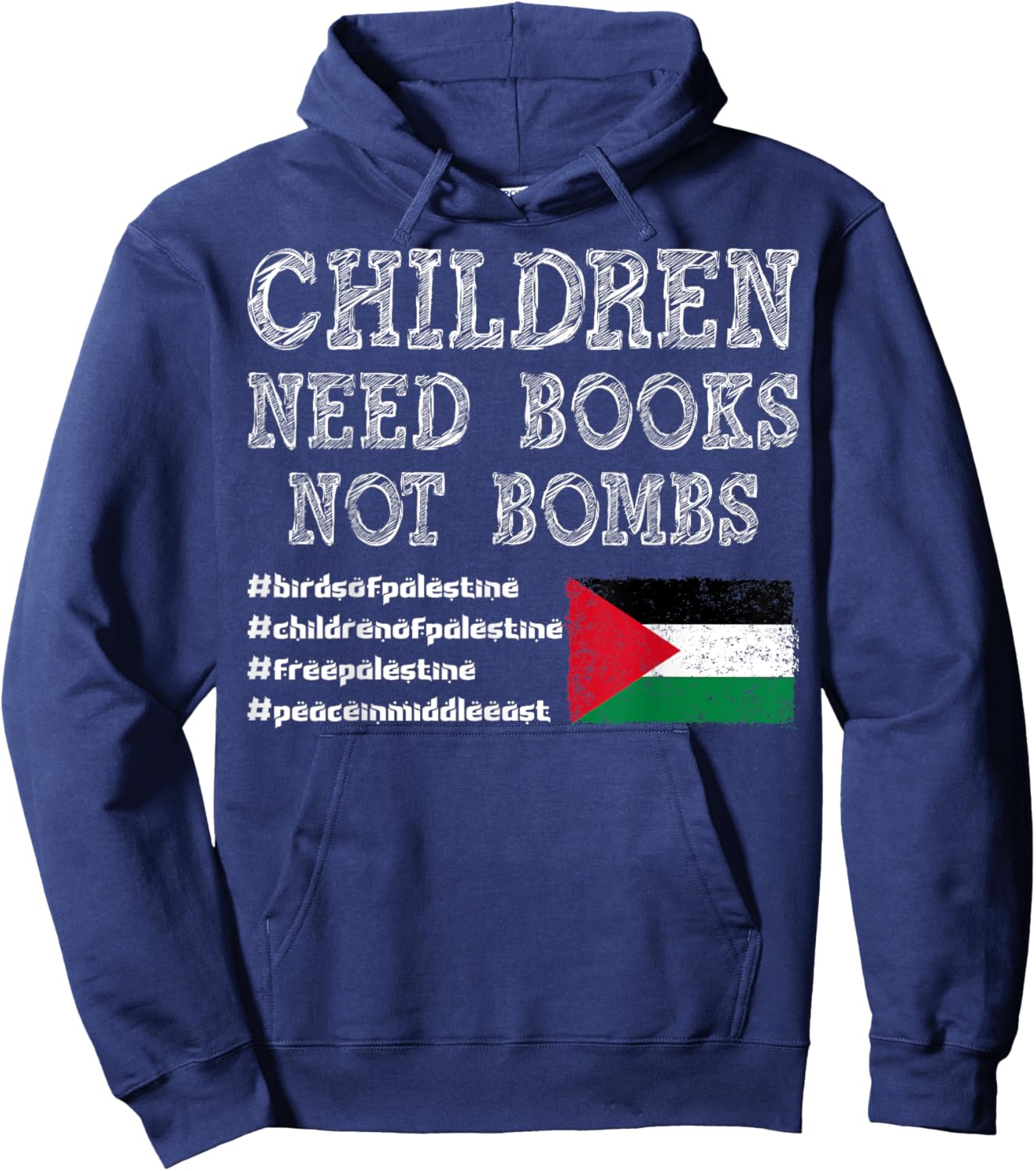 Children of Palestine need books, not bombs Hoodie - Hoodie | Navy