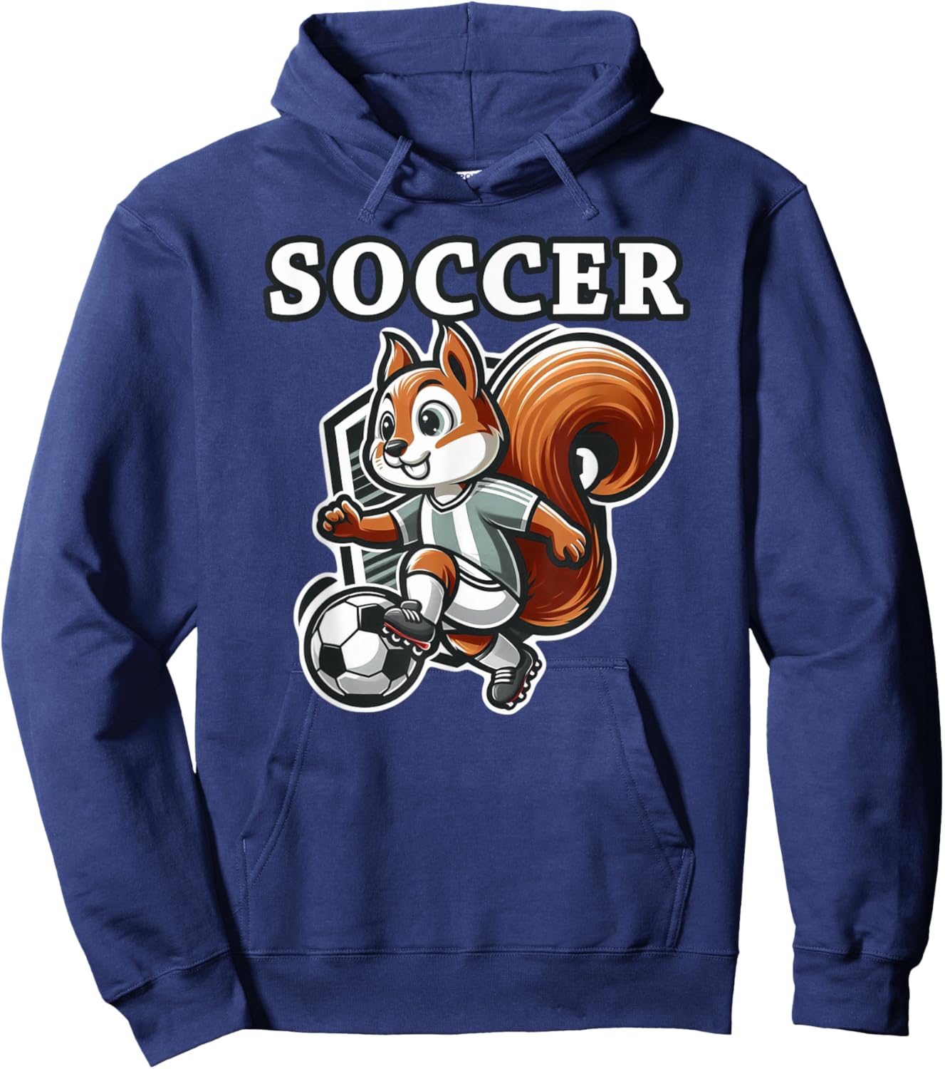 Soccer Squirrel Playing Soccer Hoodie - Hoodie | Navy