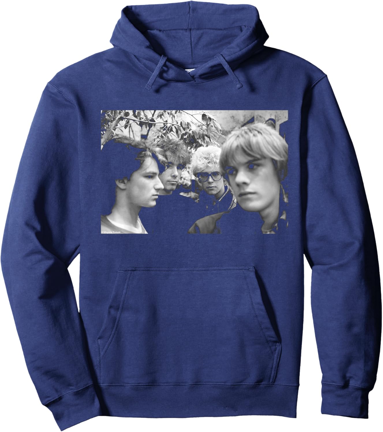 U2 Band Portrait Holland Boy Tour 1980 by Virginia Turbett Hoodie - Hoodie | Navy