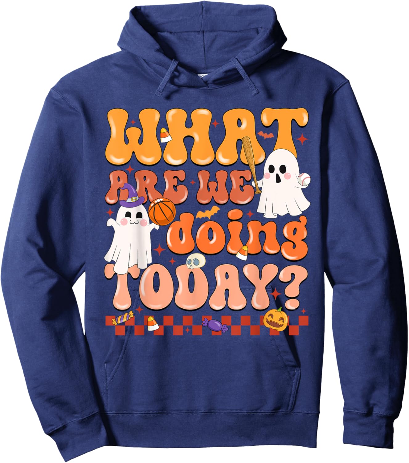 What Are We Doing Today Halloween PE Spooky Teacher Hoodie - Hoodie | Navy