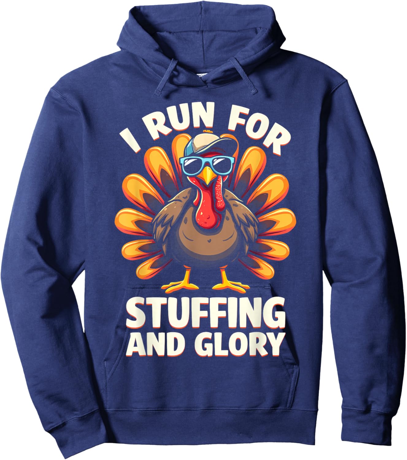Thanksgiving Turkey Running Outfit Gear Costume Turkey Trot Hoodie - Hoodie | Navy