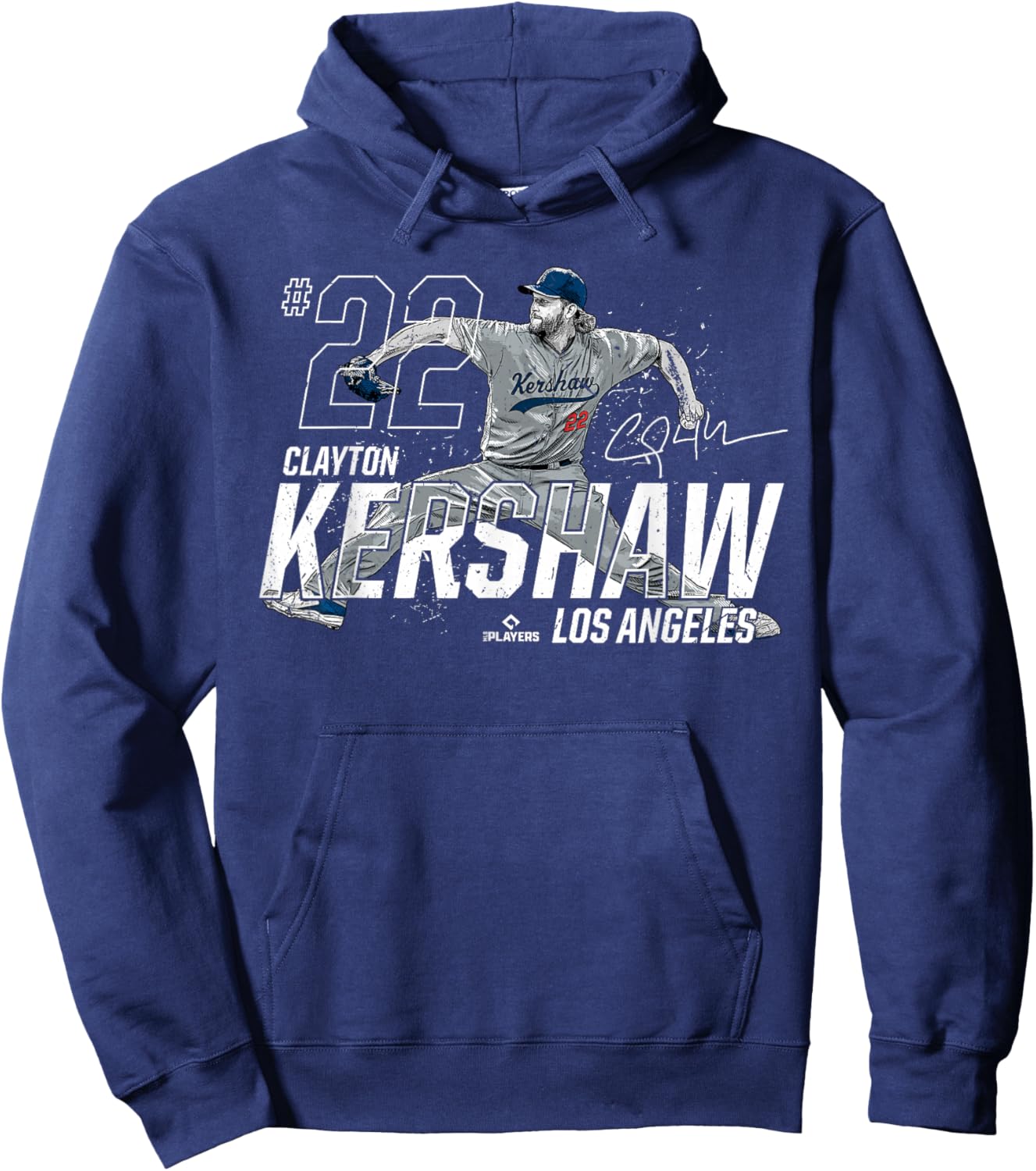 Dynamic Pose Clayton Kershaw Los Angeles Baseball MLBPA Hoodie - Hoodie | Navy