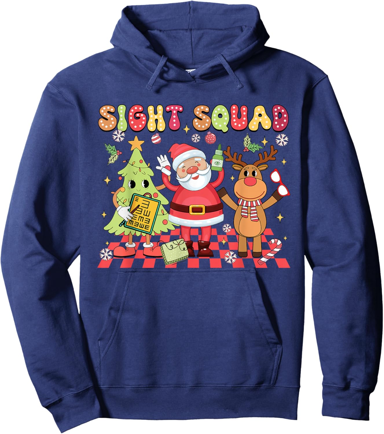 Sight Squad Christmas Optometry Ophthalmologist Crew Hoodie - Hoodie | Navy