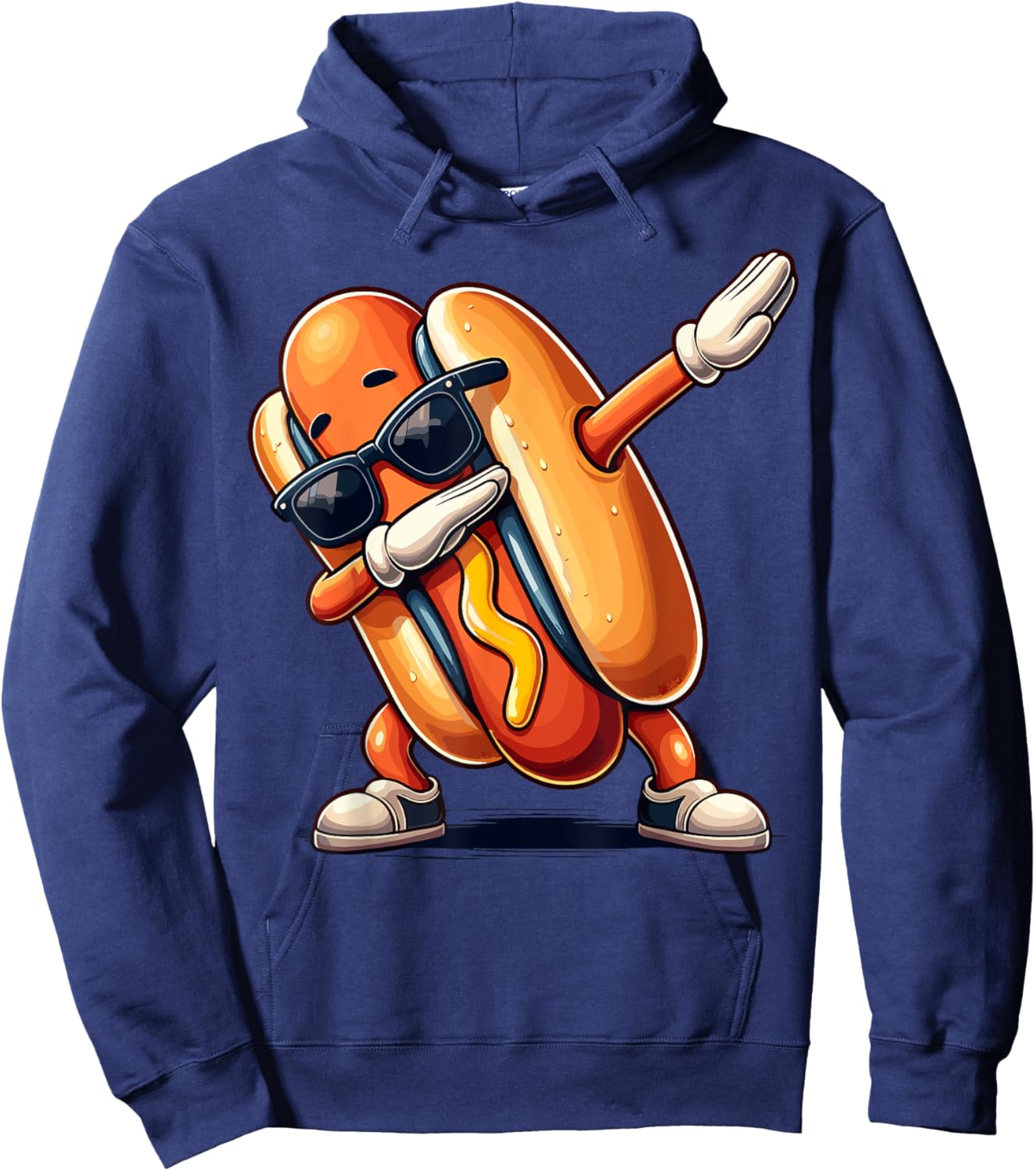 Cool Hot dog Dabbing Funny Fast Food Hotdog Lovers Toddler Women Kids Hoodie - Hoodie | Navy