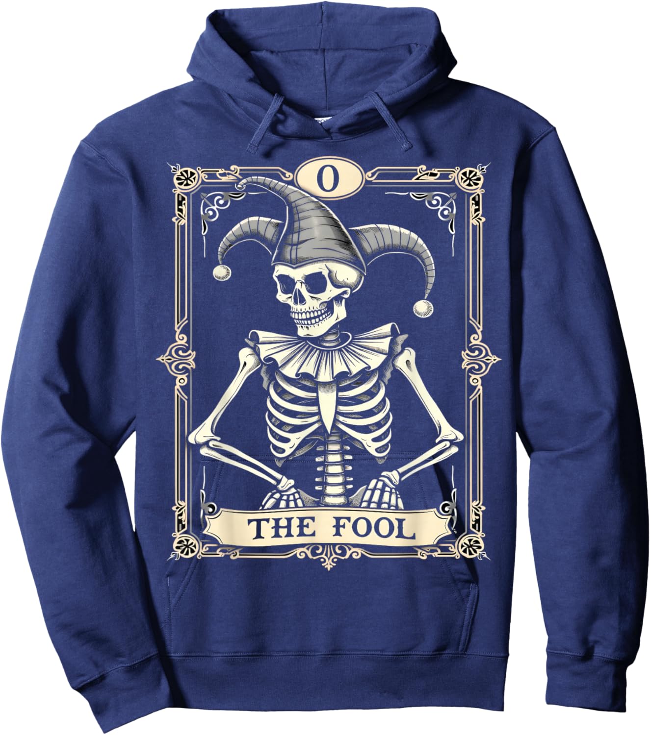 Skeleton Fool Tarot Card Dark Art Hoodie - Hoodie | Navy