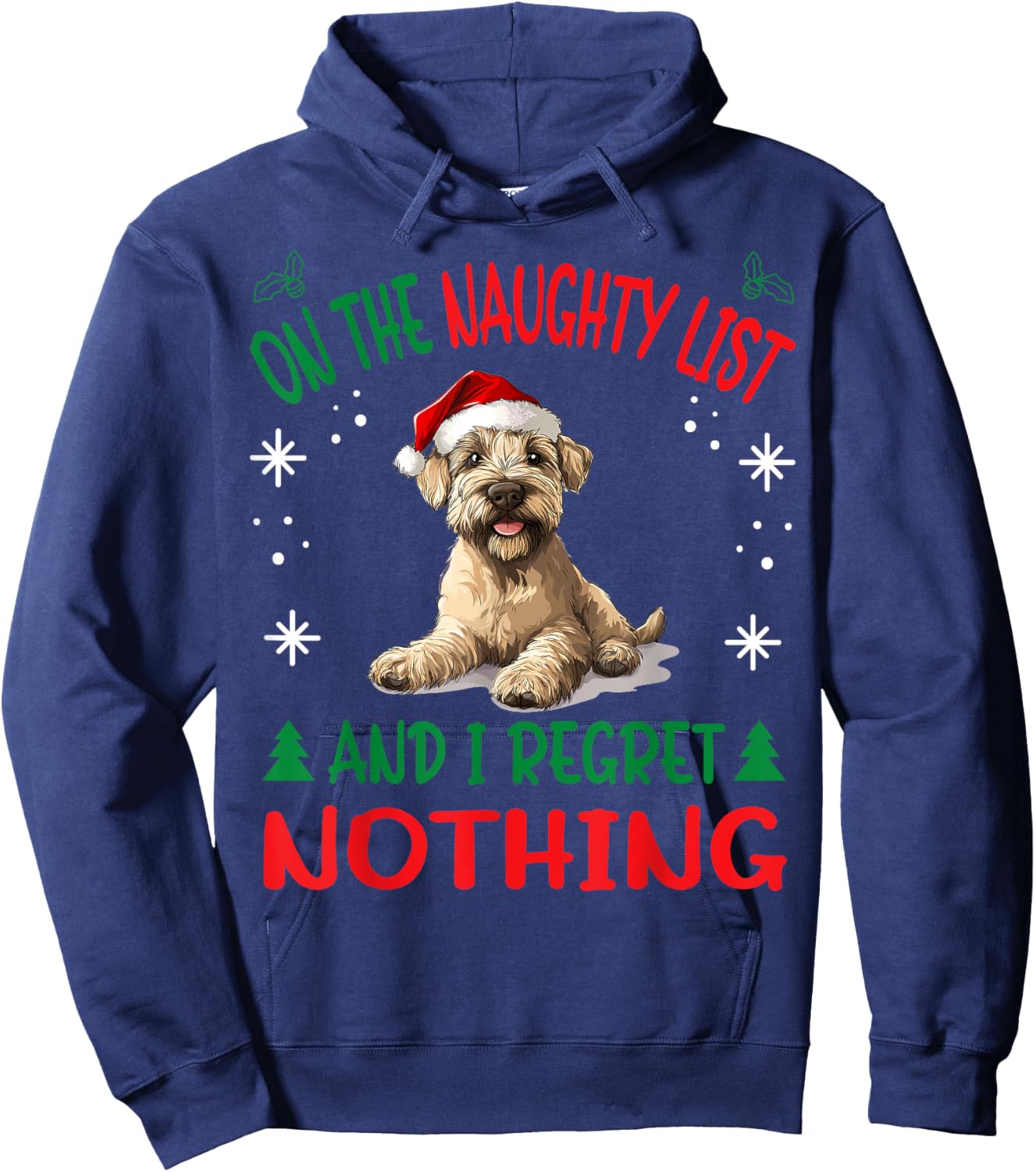 Cute Soft Coated Wheaten Terrier Dog Christmas On The Hoodie - Hoodie | Navy