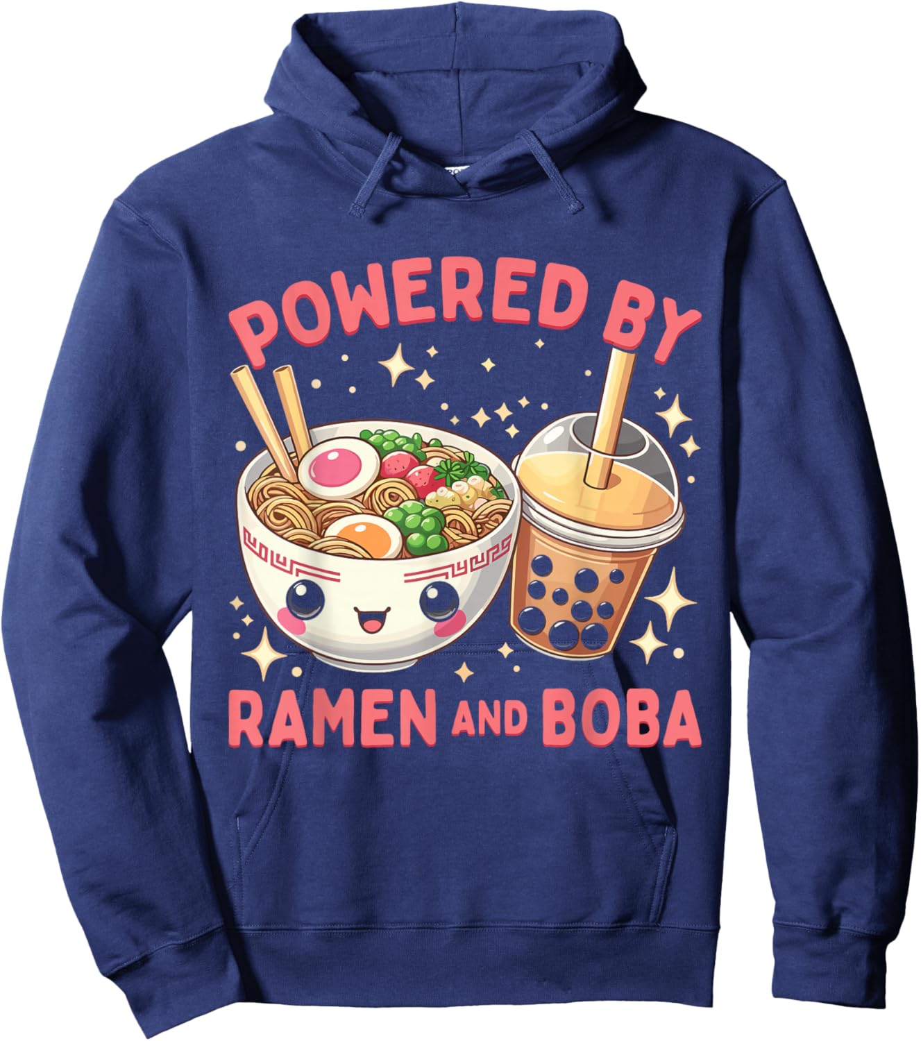Powered By Ramen And Boba Ramen Boba Bubble Tea Hoodie - Hoodie | Navy