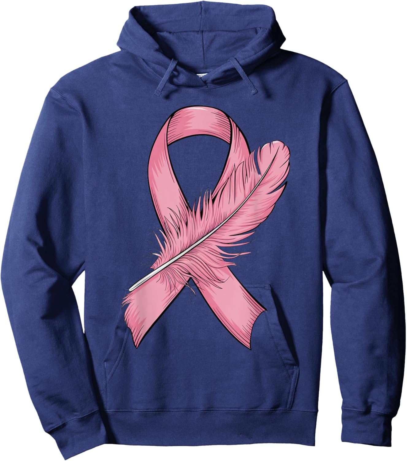 Pink Ribbon Breast Cancer Awareness Hoodie - Hoodie | Navy