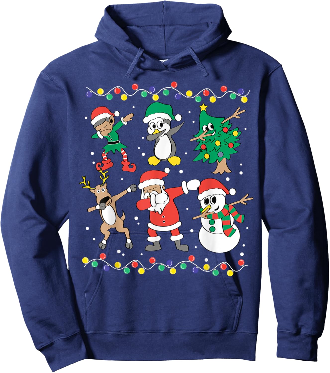 Dabbing Santa Elf Friends Funny Christmas Boy Girl Men Xmas Hoodie - Hoodie | Navy