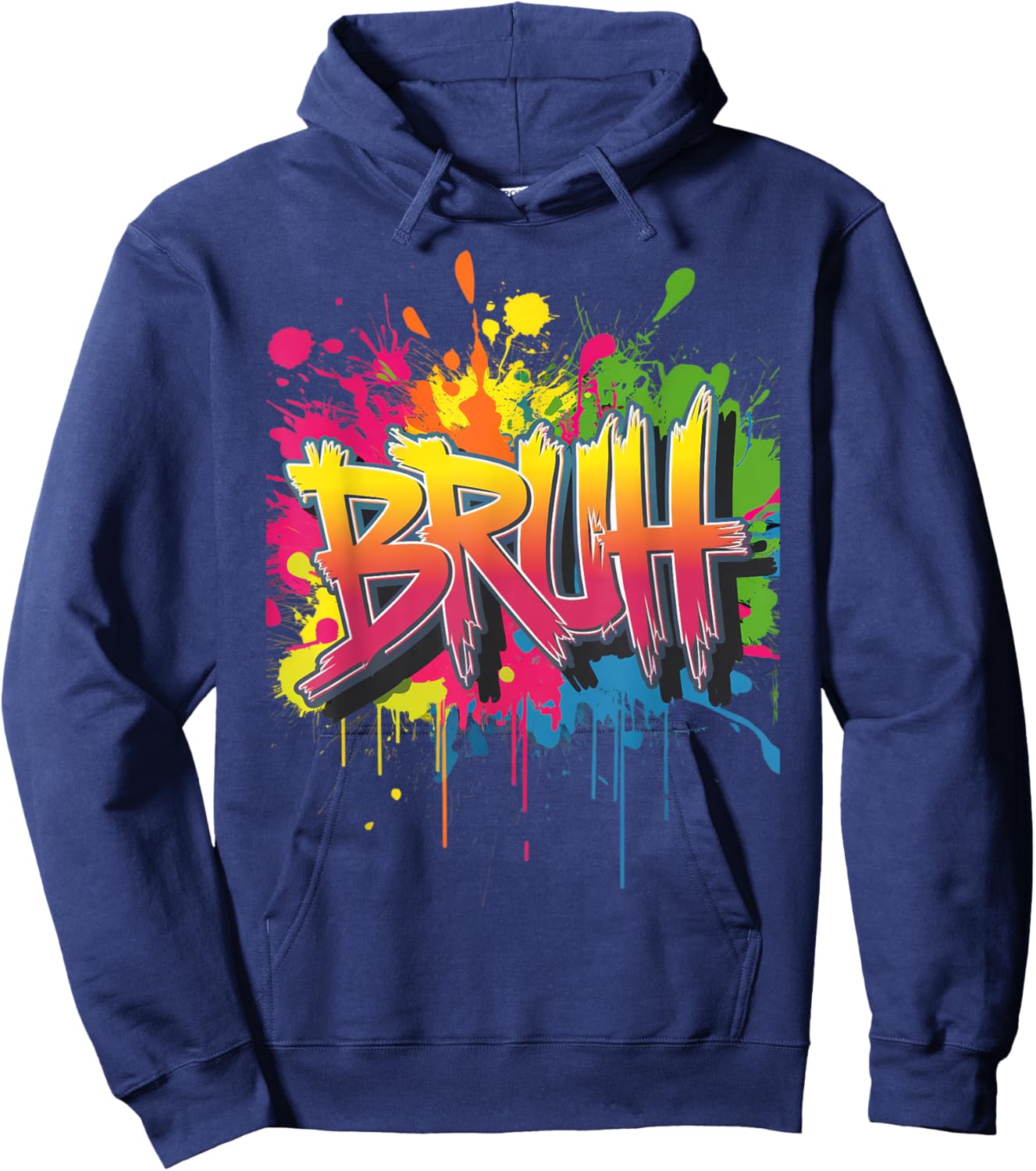 Bruh Meme Funny Christmas Saying Bro Greeting Teens Boys Men Hoodie - Hoodie | Navy