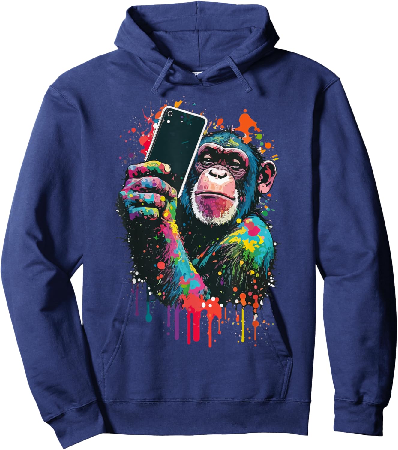 Cool City Monkey Taking a Selfie - Pop Art Style Hoodie - Hoodie | Navy
