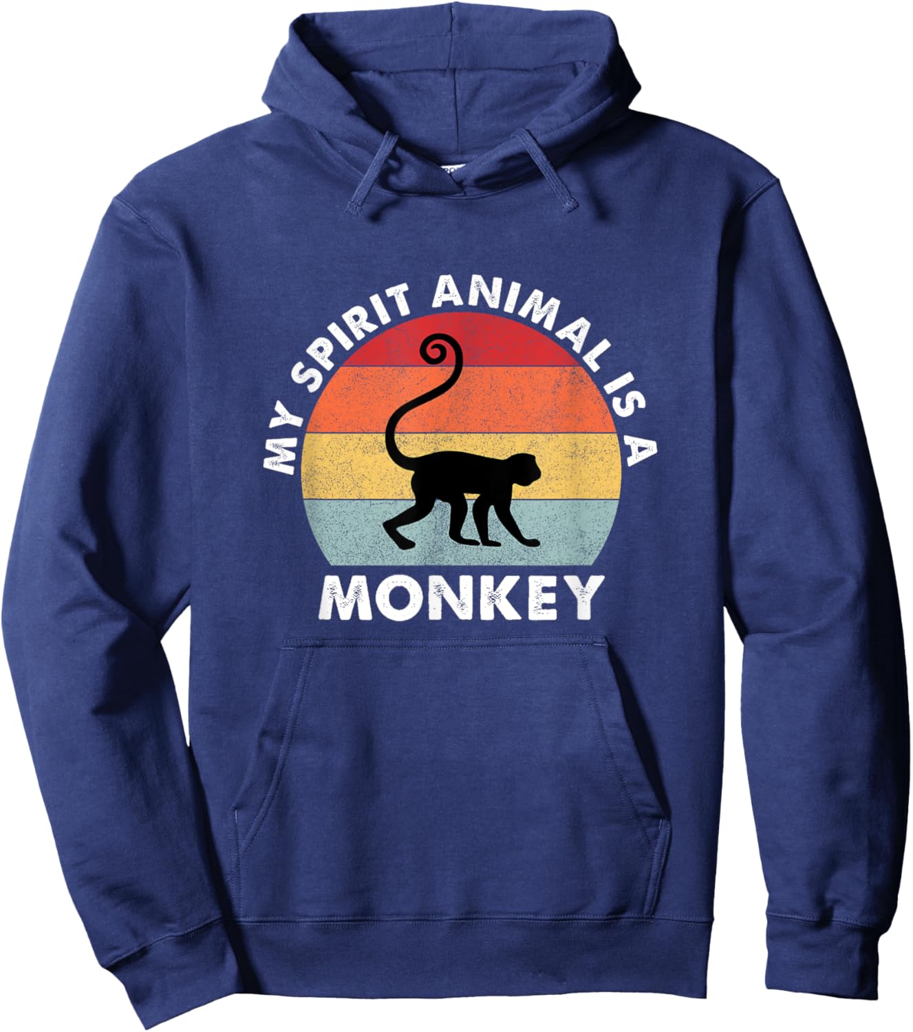 Vintage My Spirit Animal is a Monkey Hoodie - Hoodie | Navy