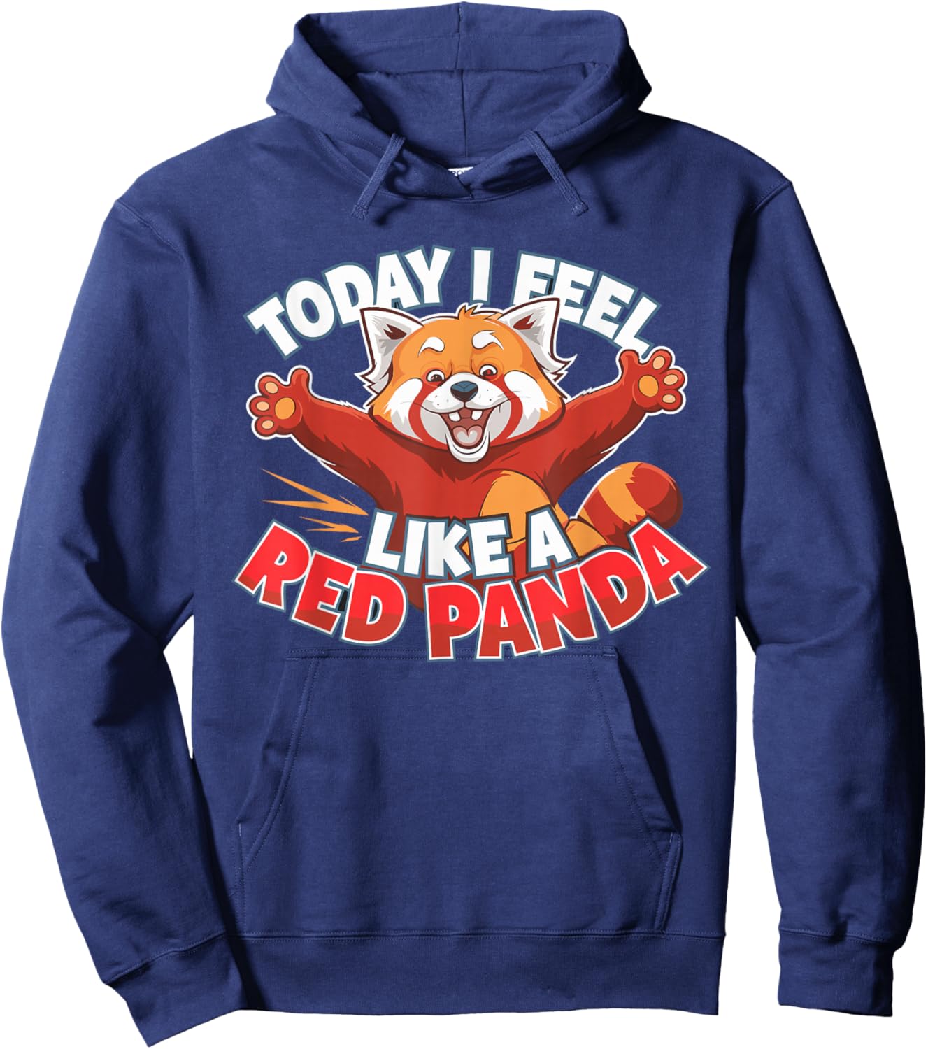 Today I feel like a Red Panda Design | Kids Red Panda Hoodie - Hoodie | Navy