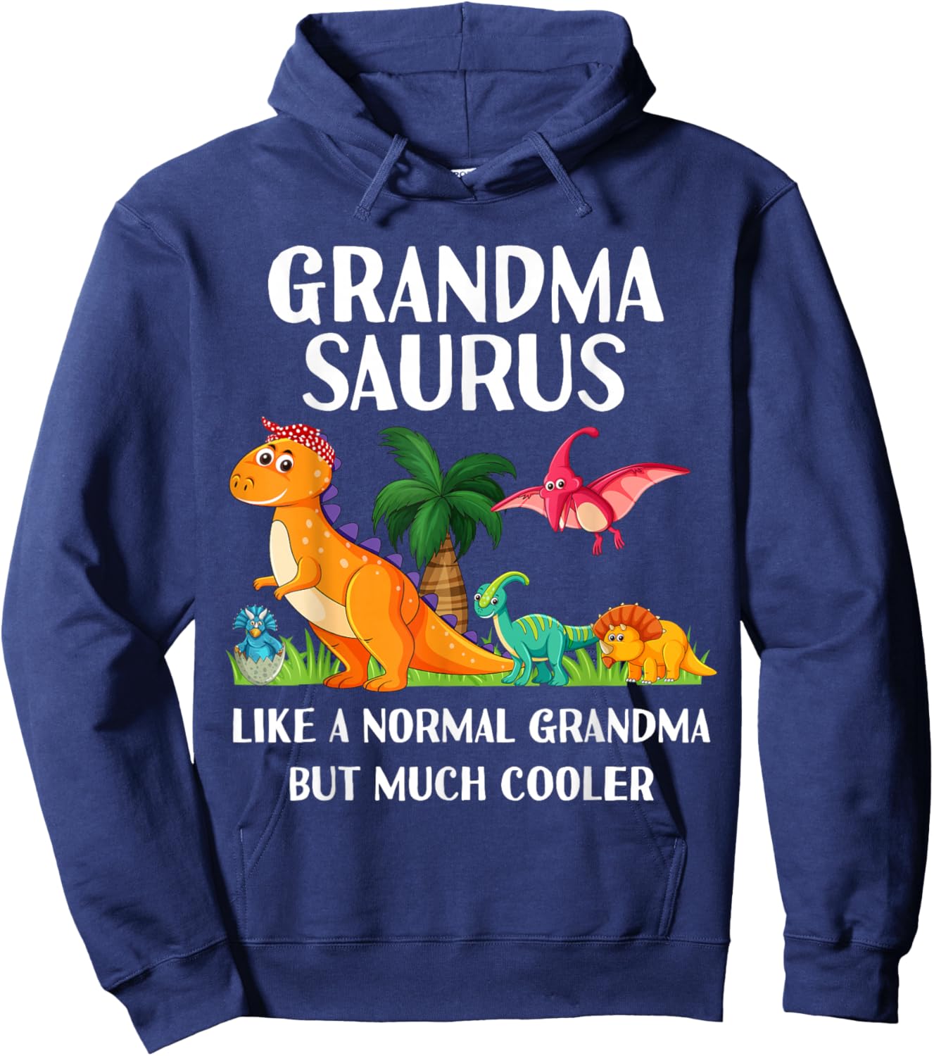 Grandmasaurus Grandma Saurus Women Dinosaur Family Matching Hoodie - Hoodie | Navy