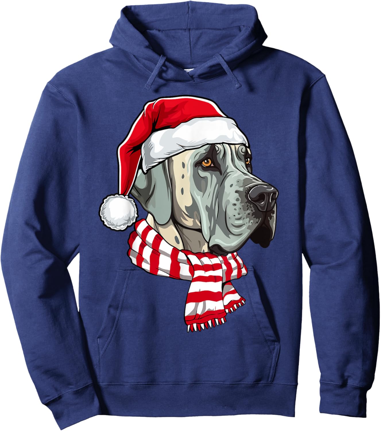 Santa Great Dane Christmas Dog Lover Men Women Kids Hoodie - Hoodie | Navy