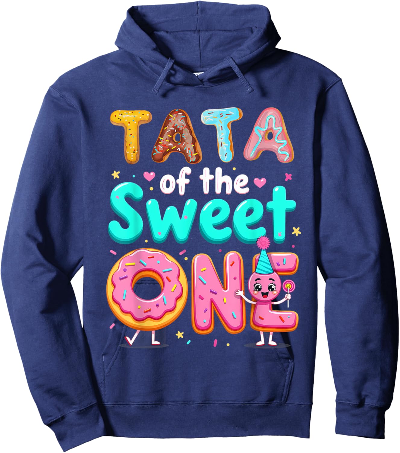 1st Birthday Donut Grandpa Tata Of The Sweet One Hoodie - Hoodie | Navy