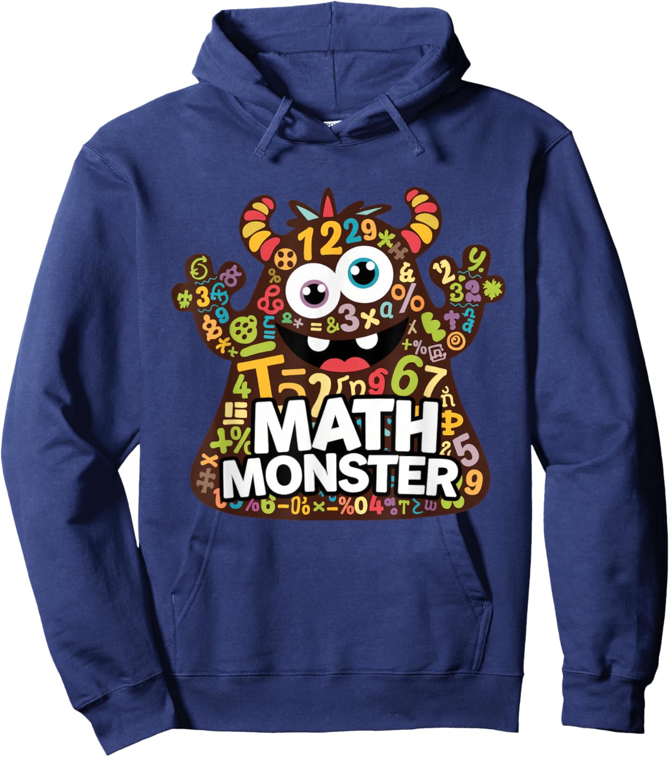 Cool Math Monster Funny Design for Students and Teachers Hoodie - Hoodie | Navy
