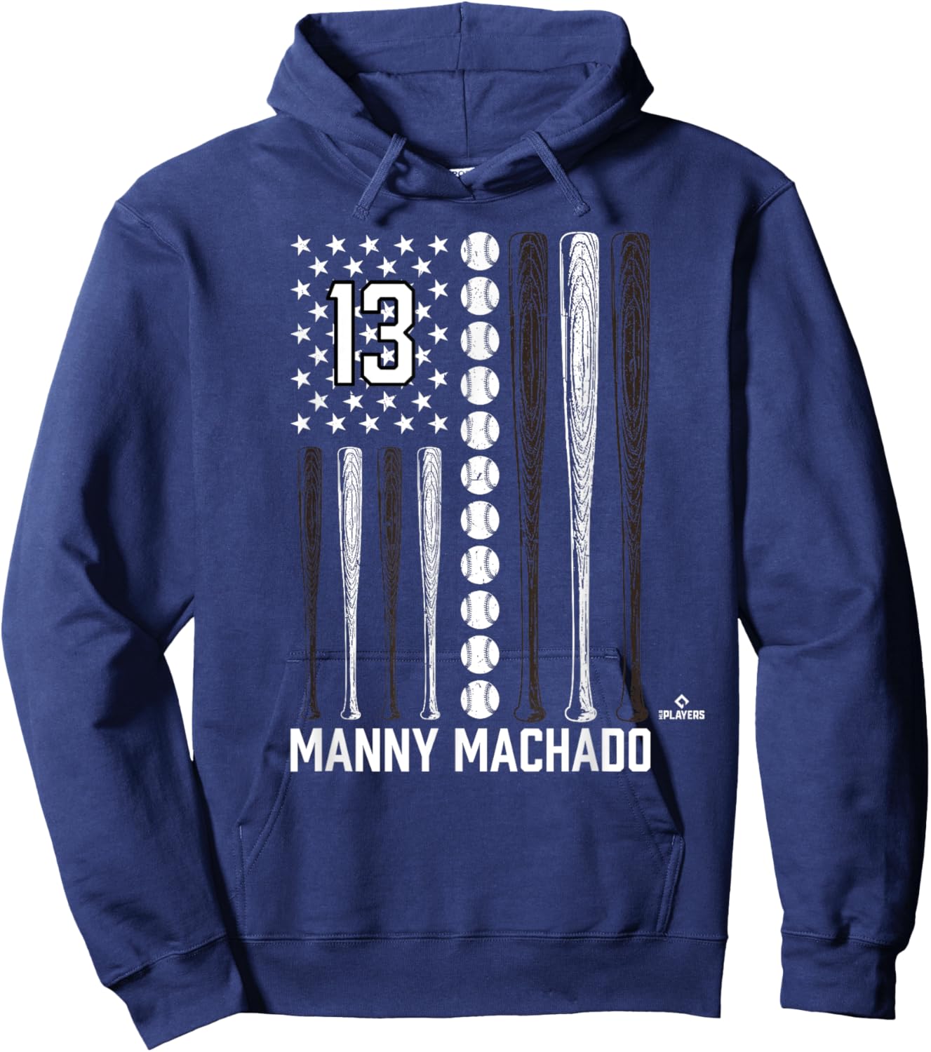 Baseball American Flag Manny Machado San Diego Baseball Hoodie - Hoodie | Navy