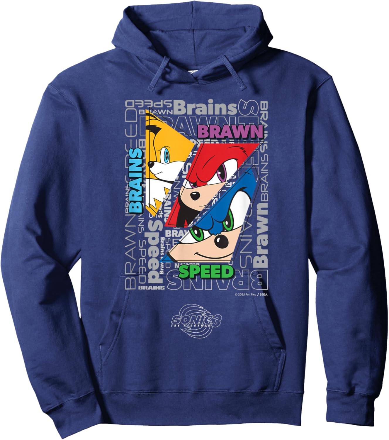 Sonic the Hedgehog 3 - Text Collage Hoodie - Hoodie | Navy