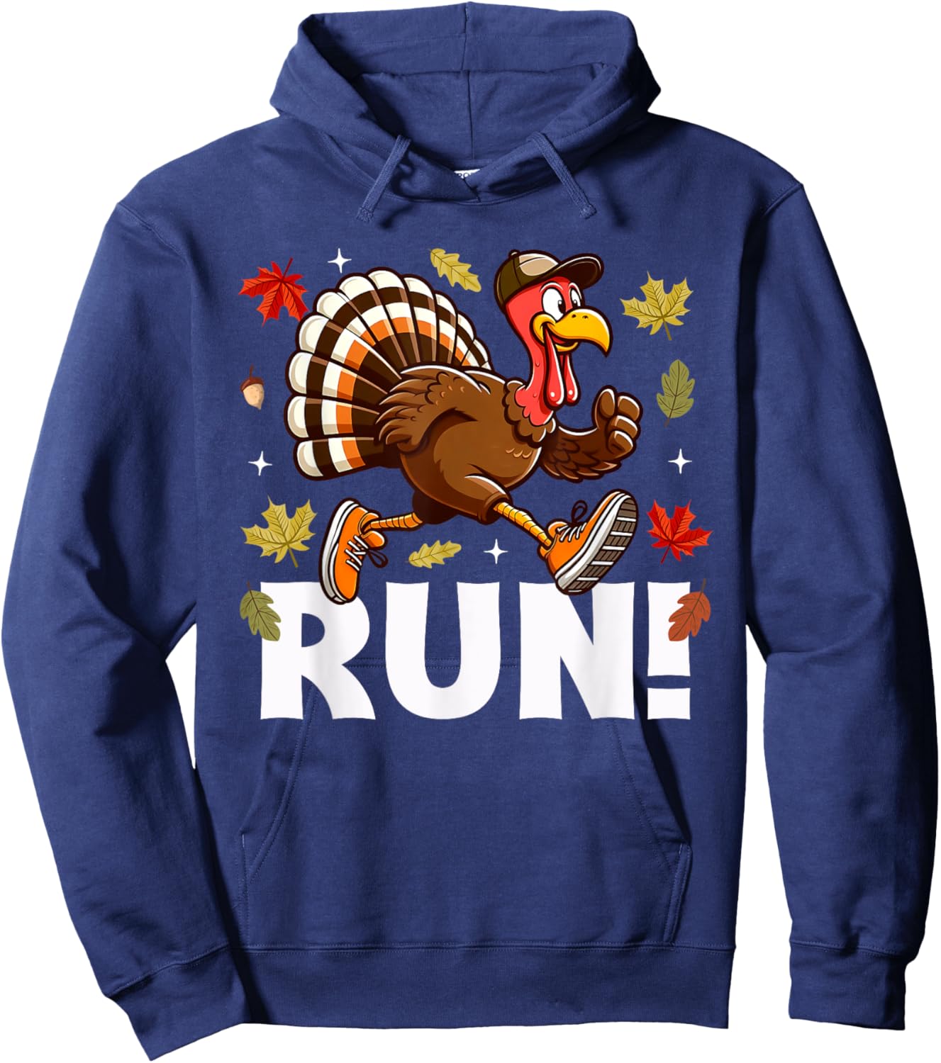 Turkey Run Costume Thanksgiving Running Turkey Trot Hoodie - Hoodie | Navy