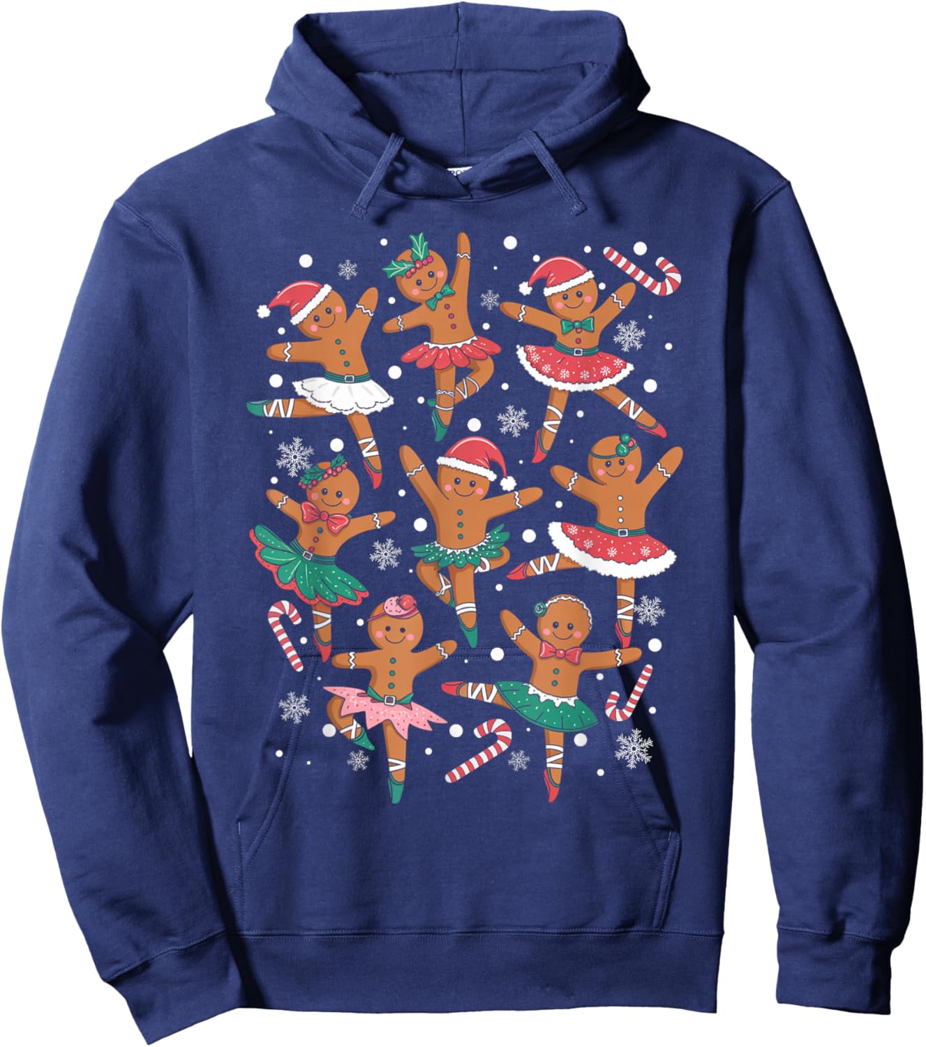 Ballet Gingerbread Ballet Dancer Christmas Dance Teacher Hoodie - Hoodie | Navy