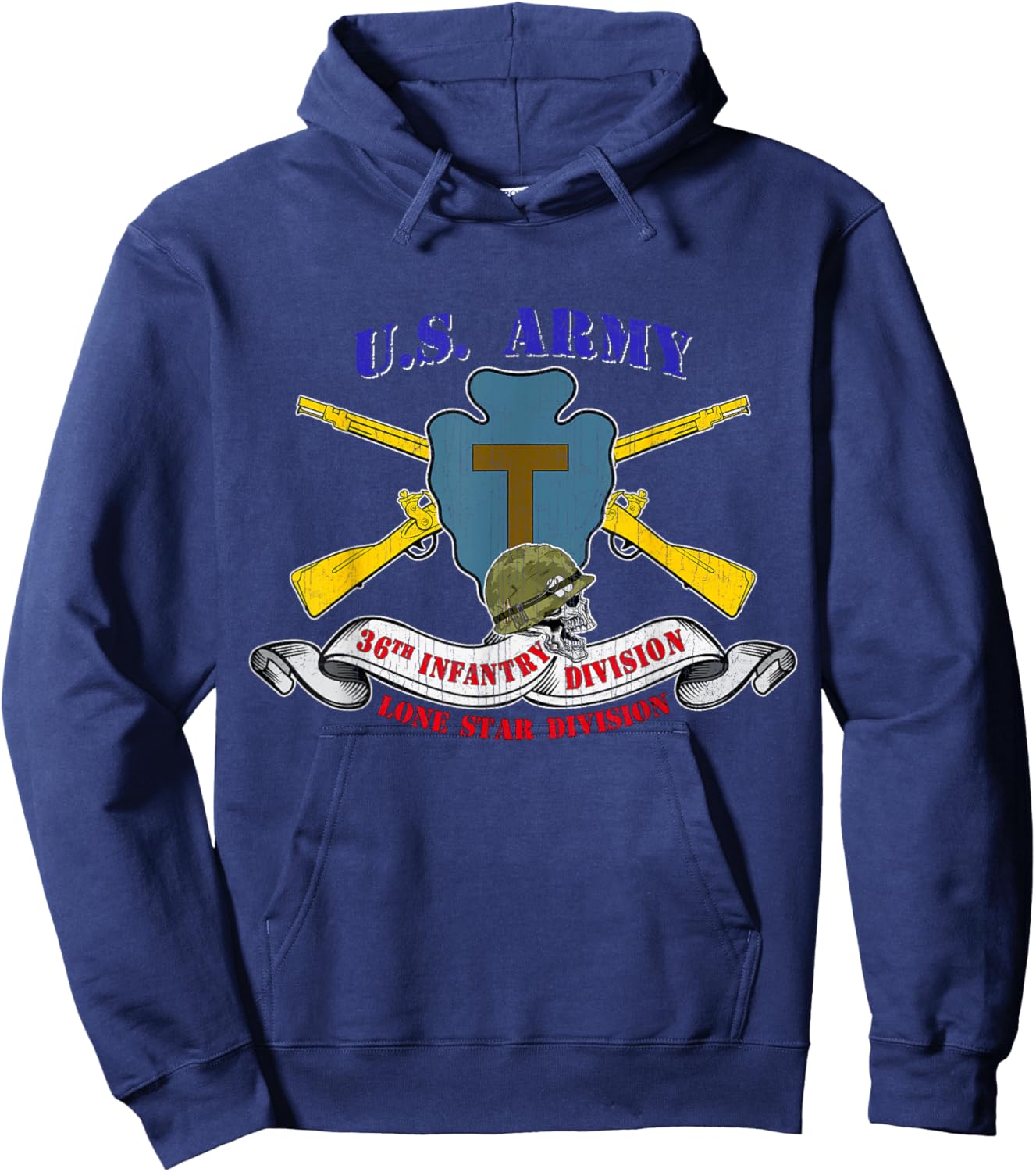 36th Infantry Division 36th ID Veteran Camp Mabry Vintage Hoodie - Hoodie | Navy