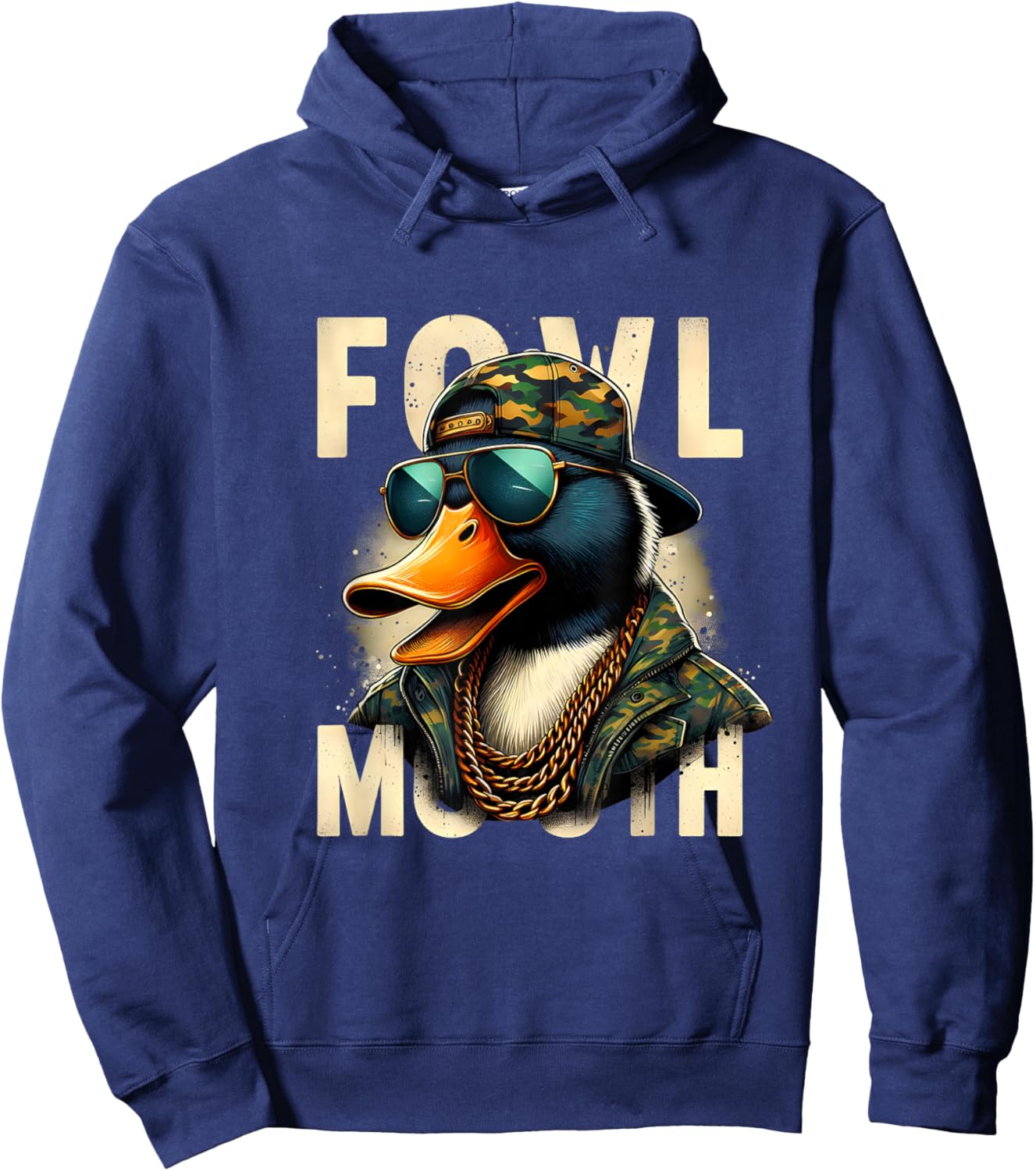Hunter Fowl Mouth Duck Hunting Goose Hunt Funny Duck Hoodie - Hoodie | Navy